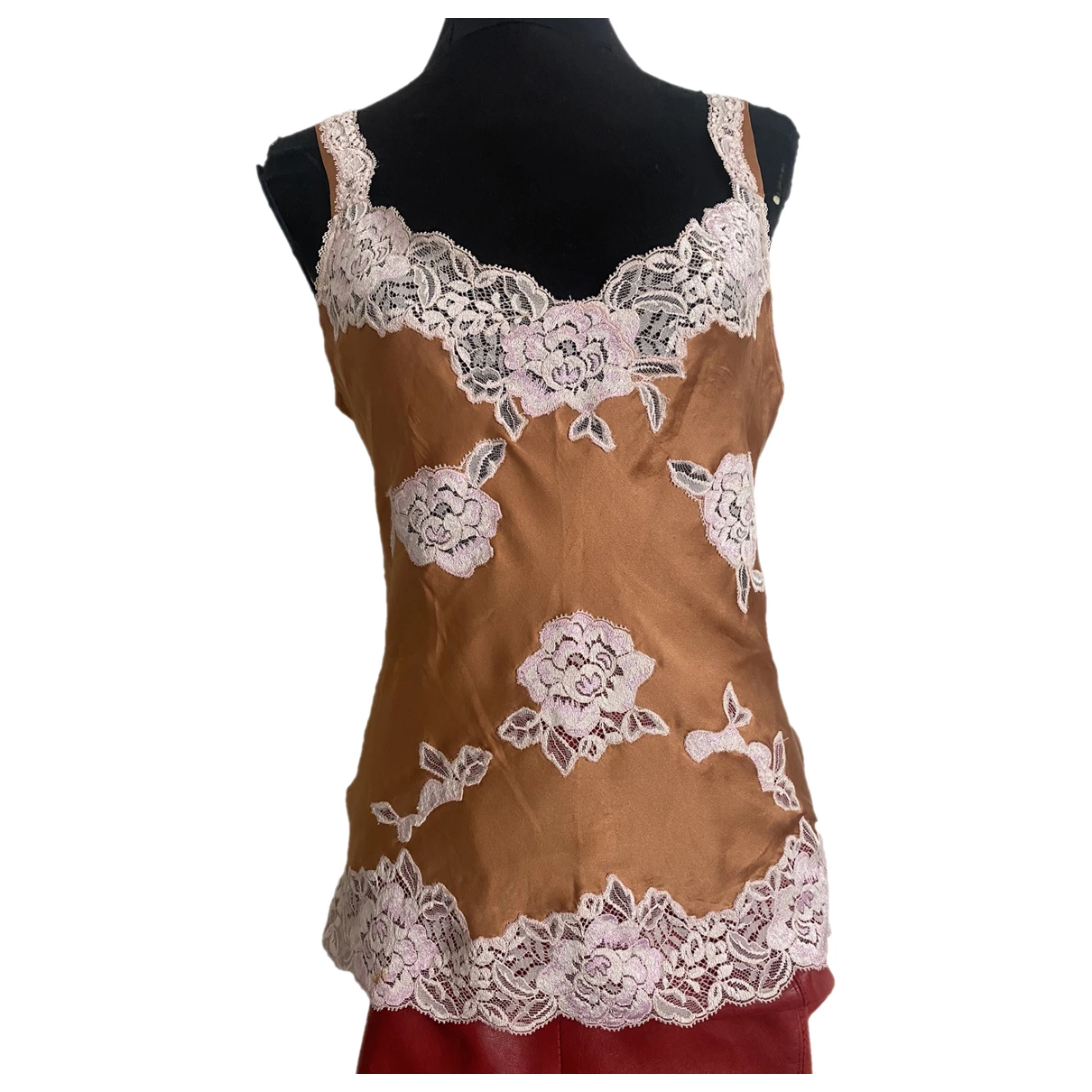 Pre-owned Dolce & Gabbana Silk Camisole In Camel