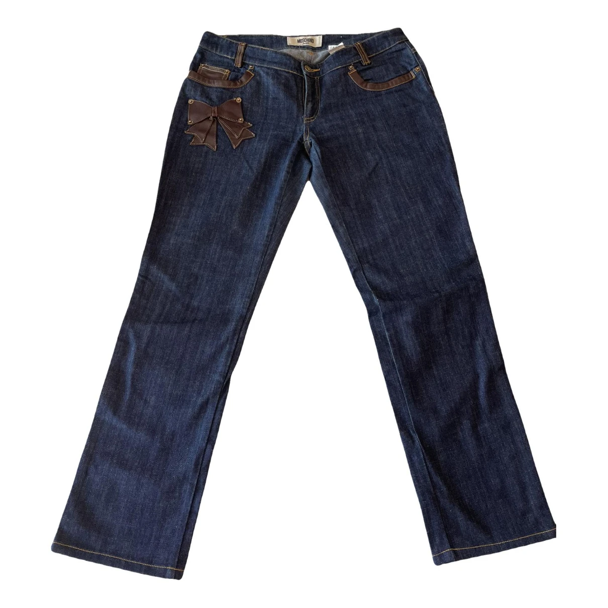 Pre-owned Moschino Straight Jeans In Blue