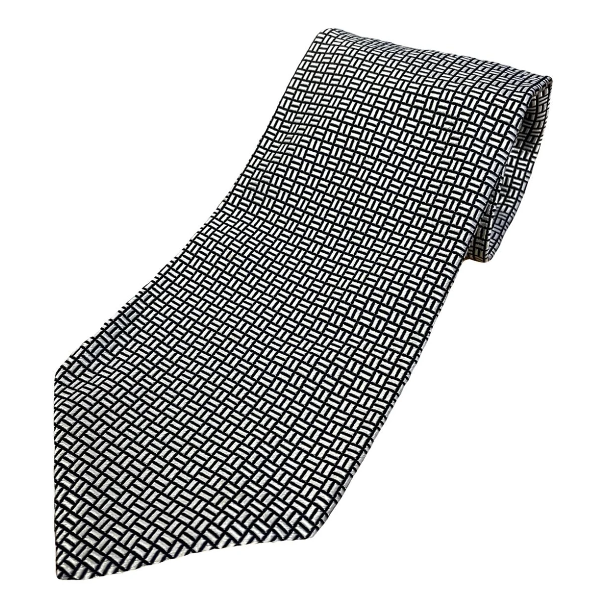 Pre-owned Bvlgari Silk Tie In Grey