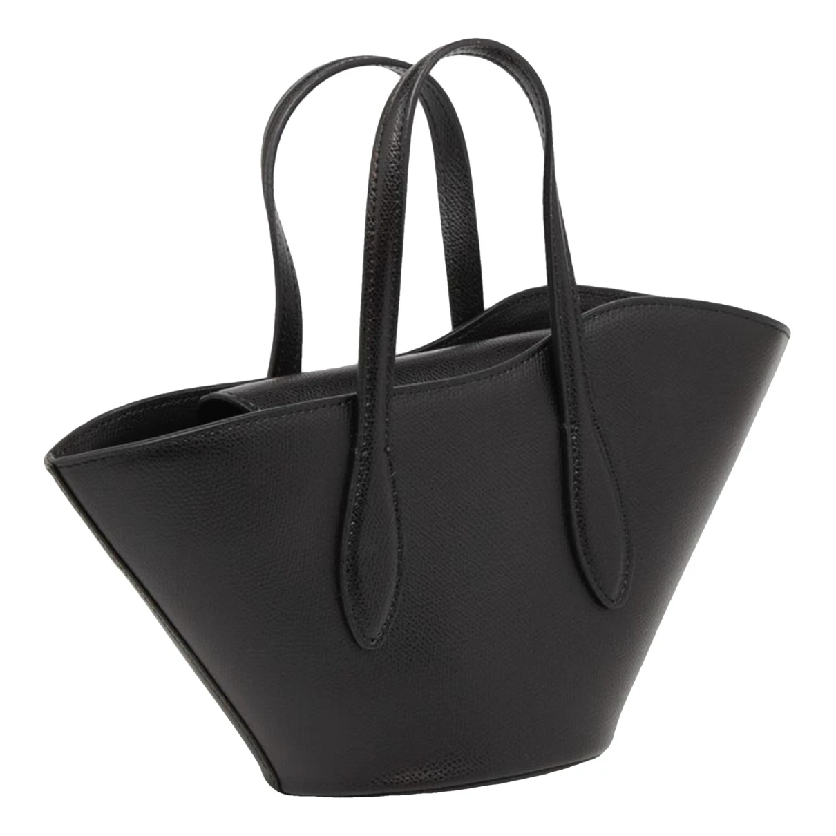 Pre-owned Little Liffner Open Tulip Tote Large Leather Bag In Black