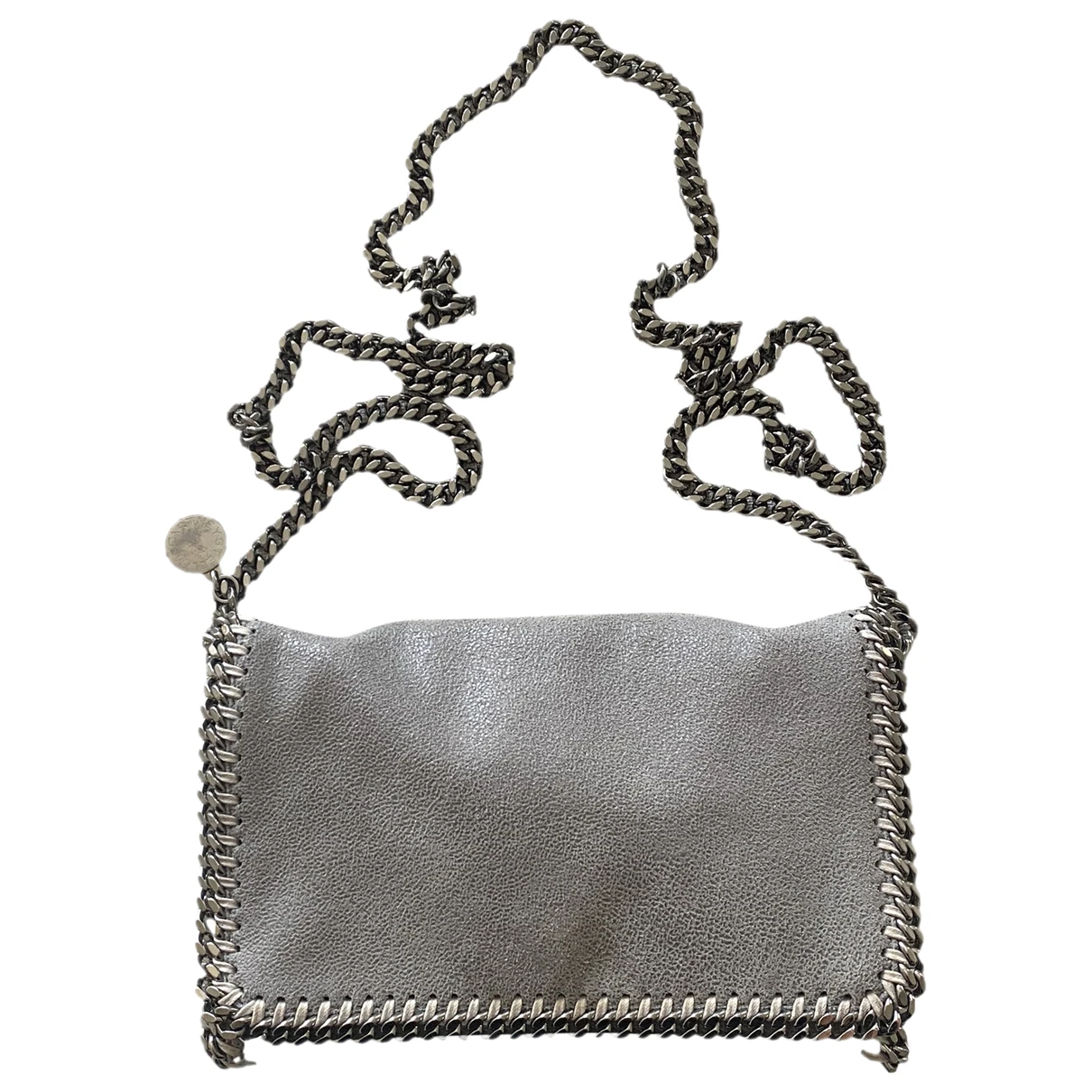 Pre-owned Stella Mccartney Falabella Vegan Leather Crossbody Bag In Grey