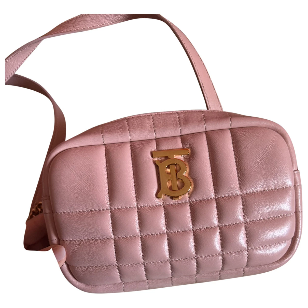 Pre-owned Burberry Lola Caméra Leather Crossbody Bag In Pink