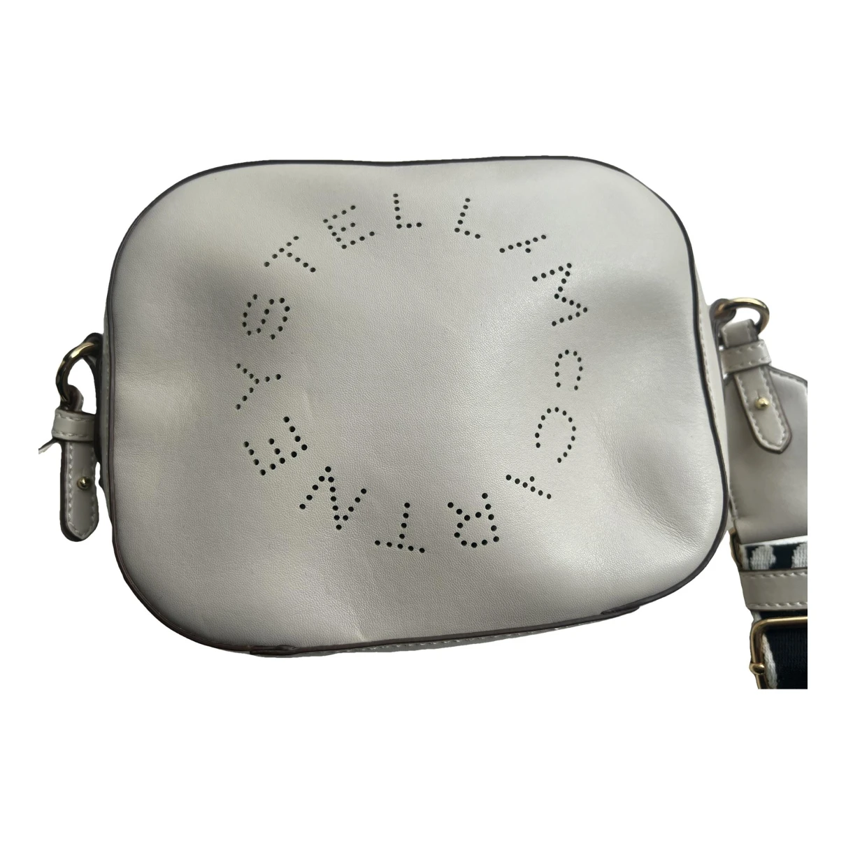 Pre-owned Stella Mccartney Logo Vegan Leather Crossbody Bag In White