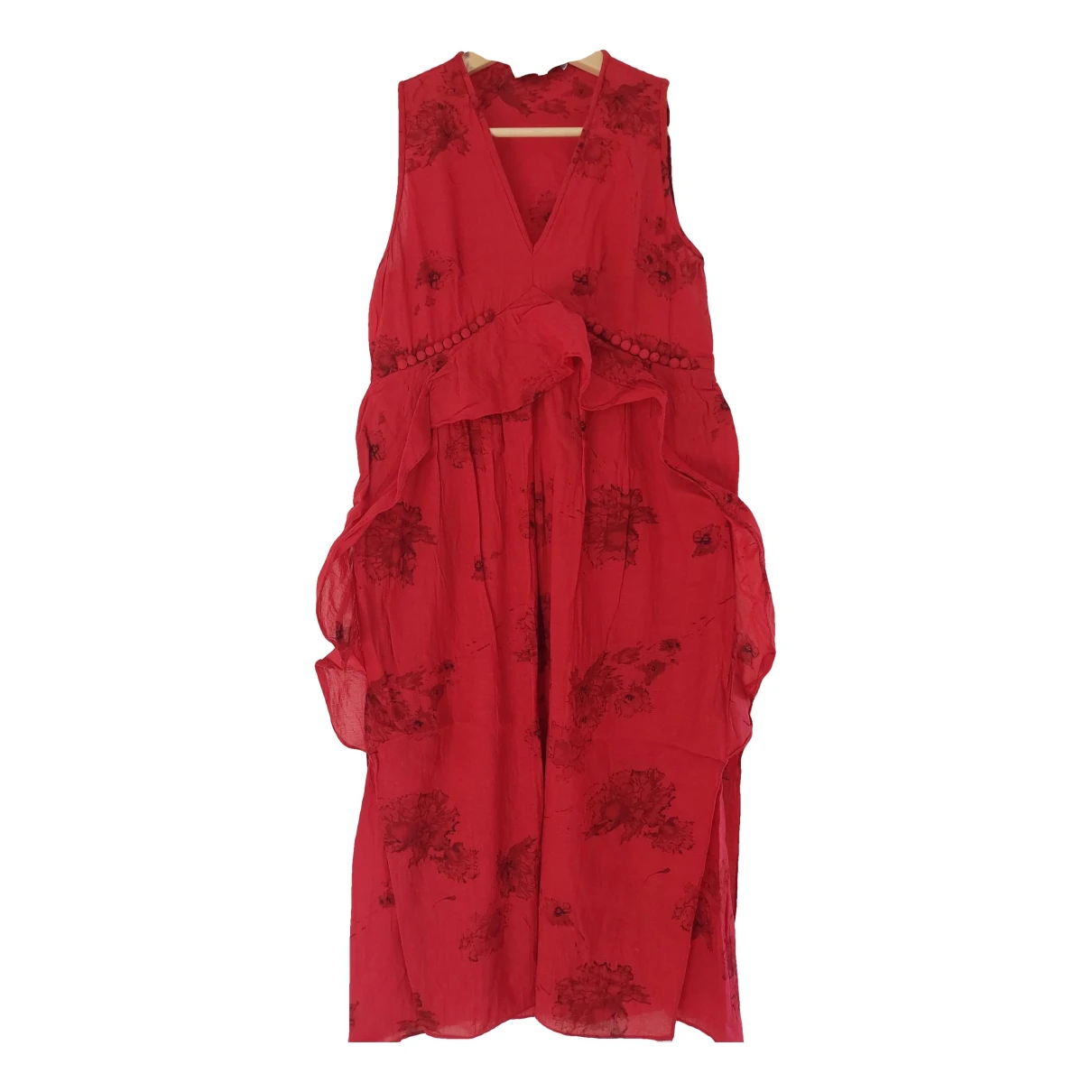 Pre-owned Iro Linen Maxi Dress In Red