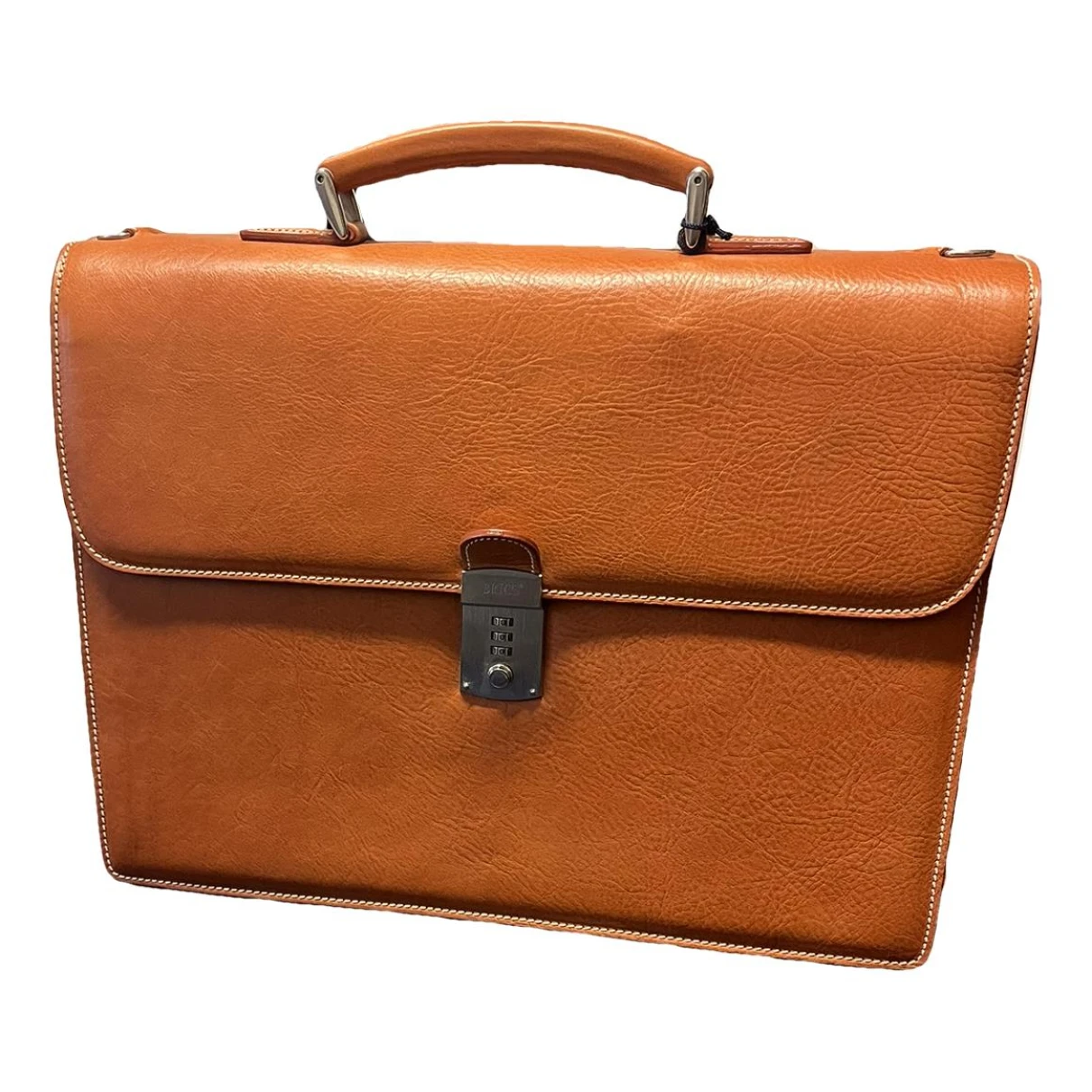 Pre-owned Bric's Leather Satchel In Camel