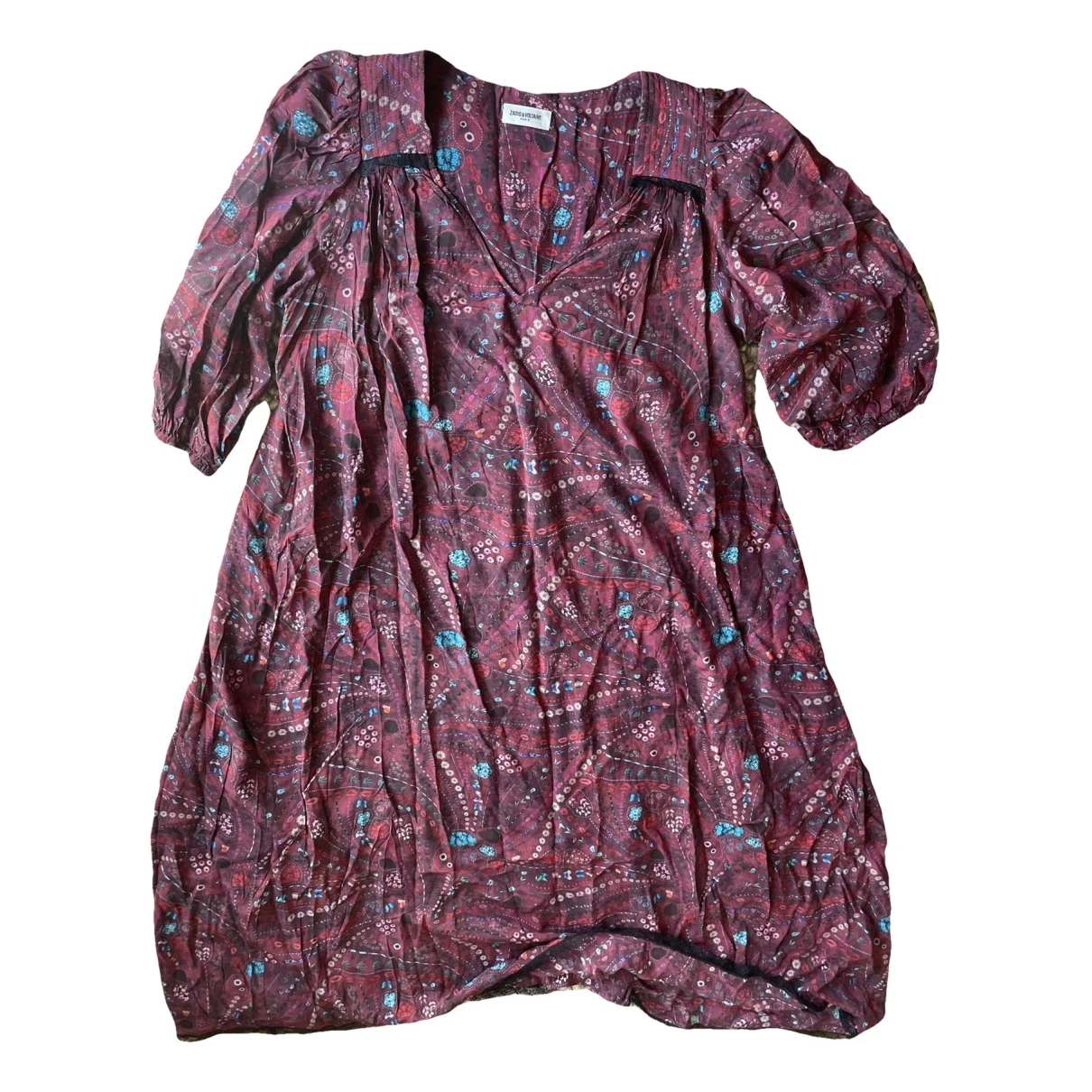 Pre-owned Zadig & Voltaire Mid-length Dress In Burgundy
