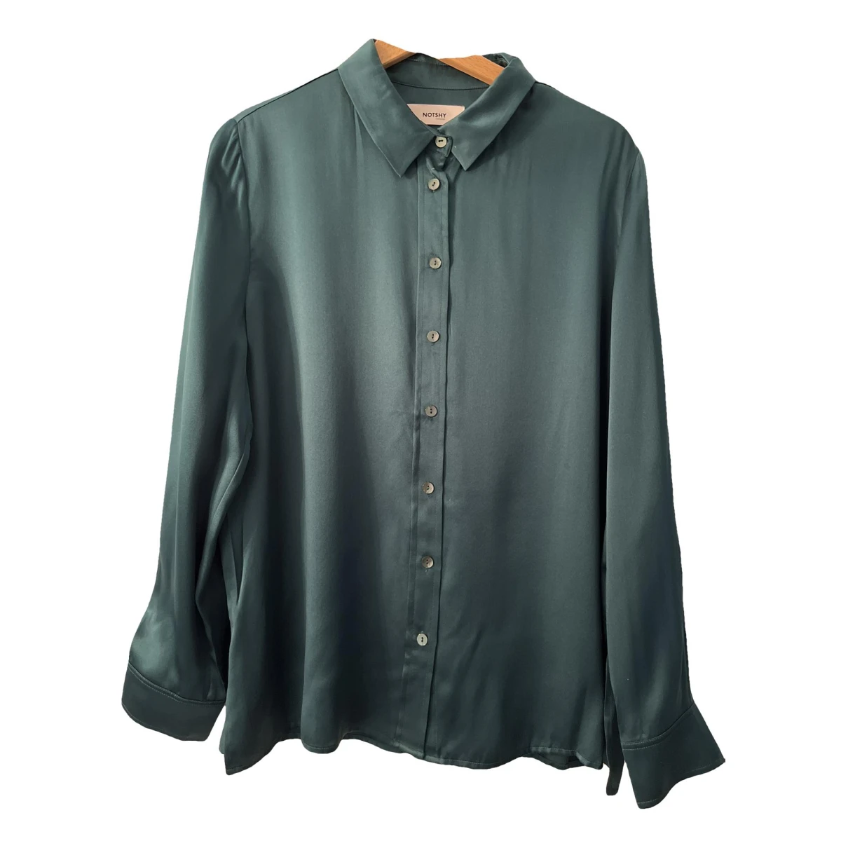 Pre-owned Not Shy Silk Shirt In Green
