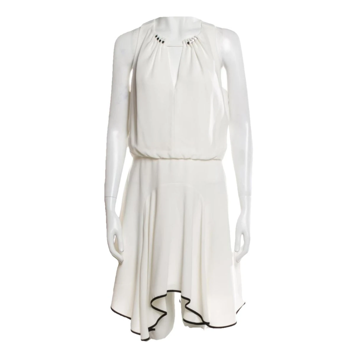 Pre-owned Diane Von Furstenberg Mid-length Dress In White