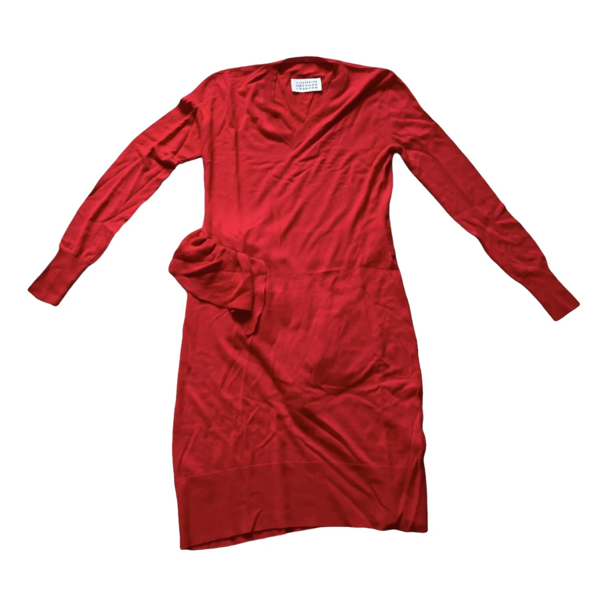 Pre-owned Maison Margiela Wool Mid-length Dress In Red