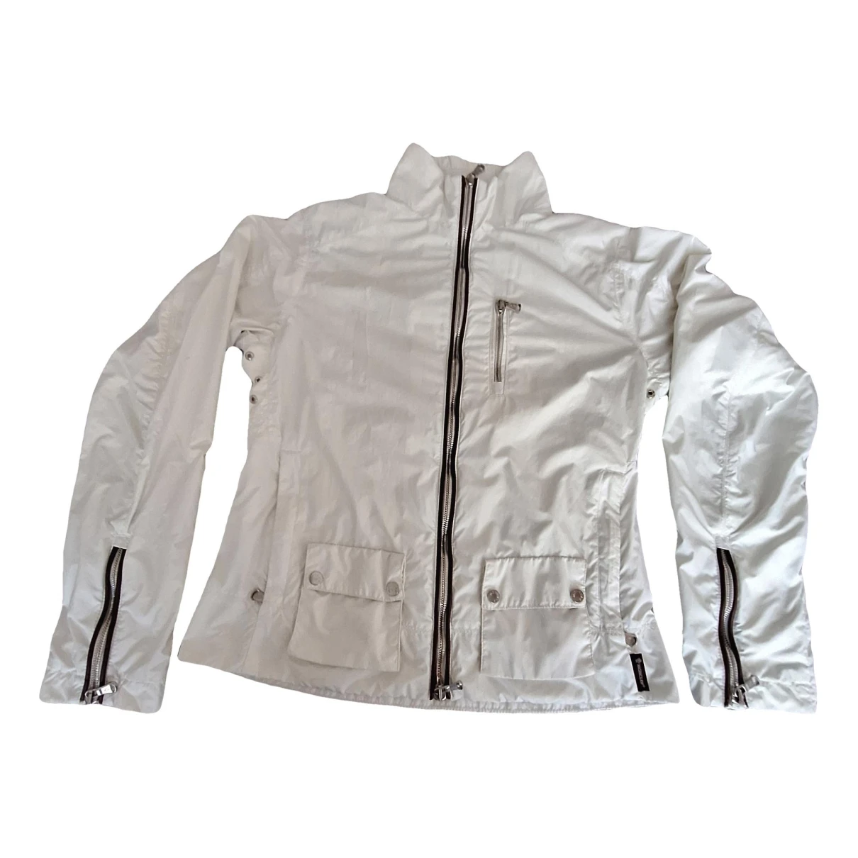 Pre-owned Moncler Trench Coat In White