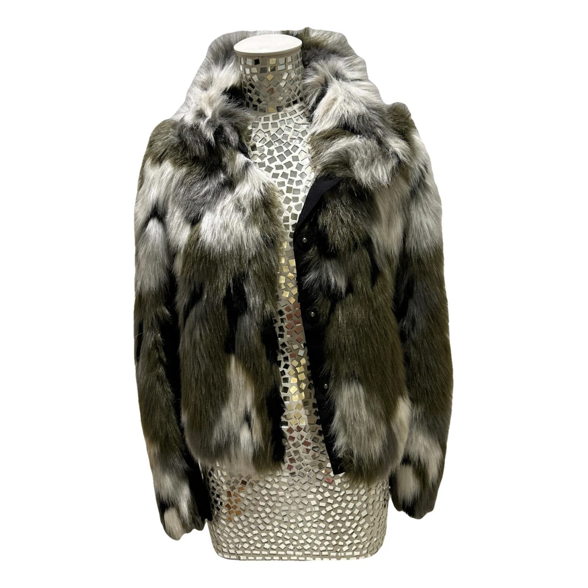 Pre-owned Patrizia Pepe Faux Fur Jacket In Green