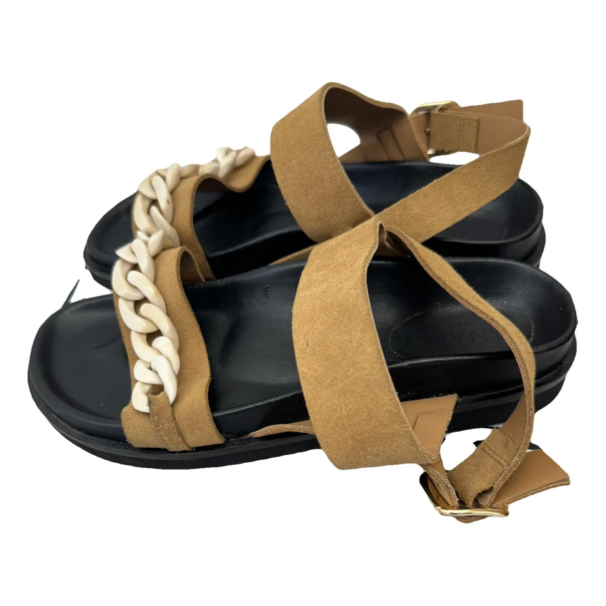 Pre-owned Anaki Leather Sandal In Brown