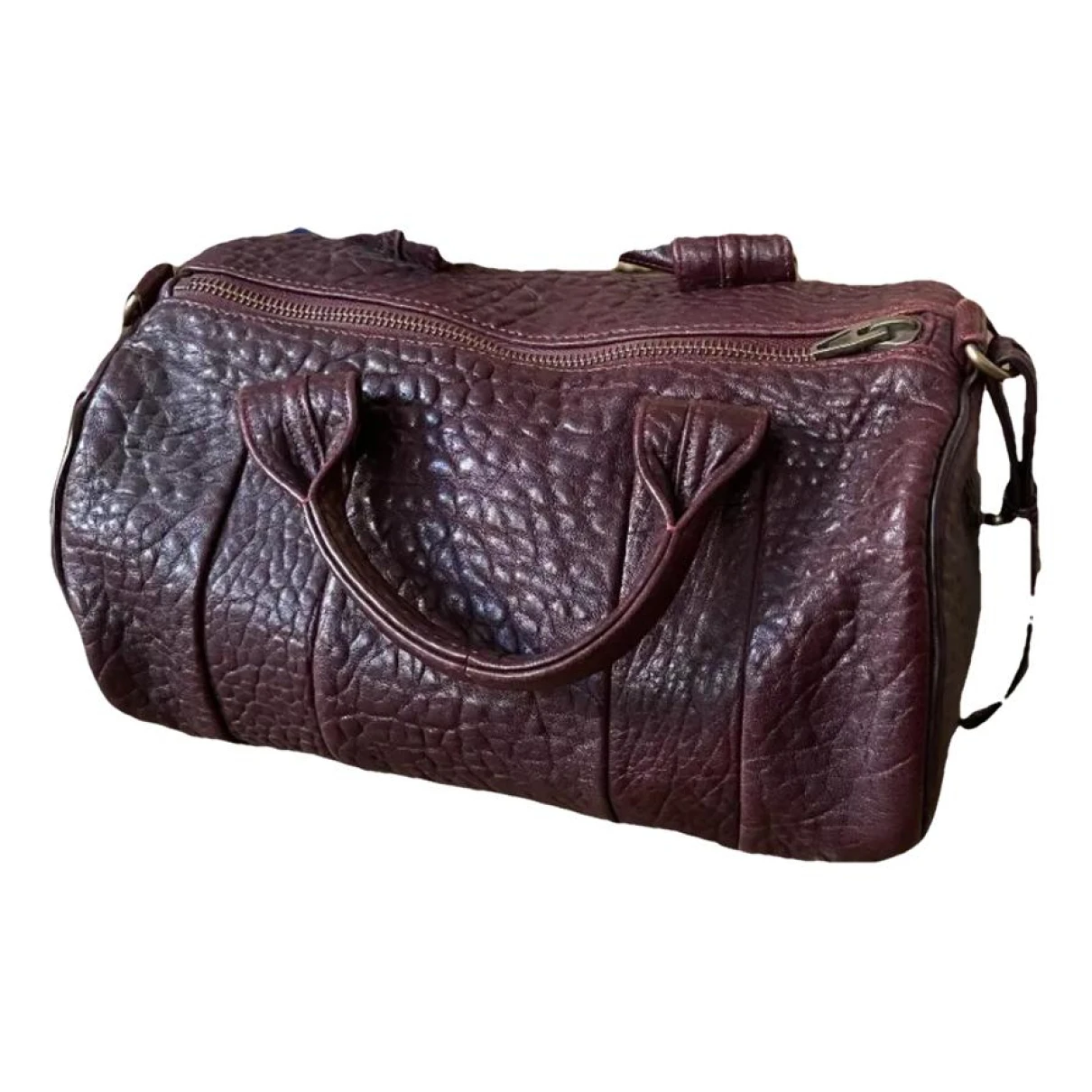 Pre-owned Alexander Wang Rocco Leather Handbag In Burgundy