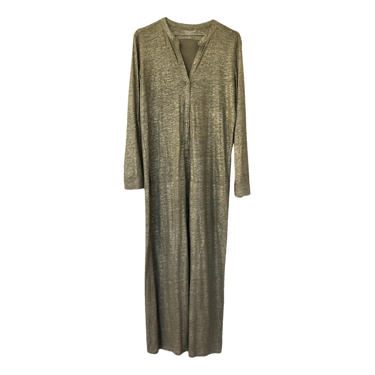 Pre-owned Majestic Linen Maxi Dress In Gold