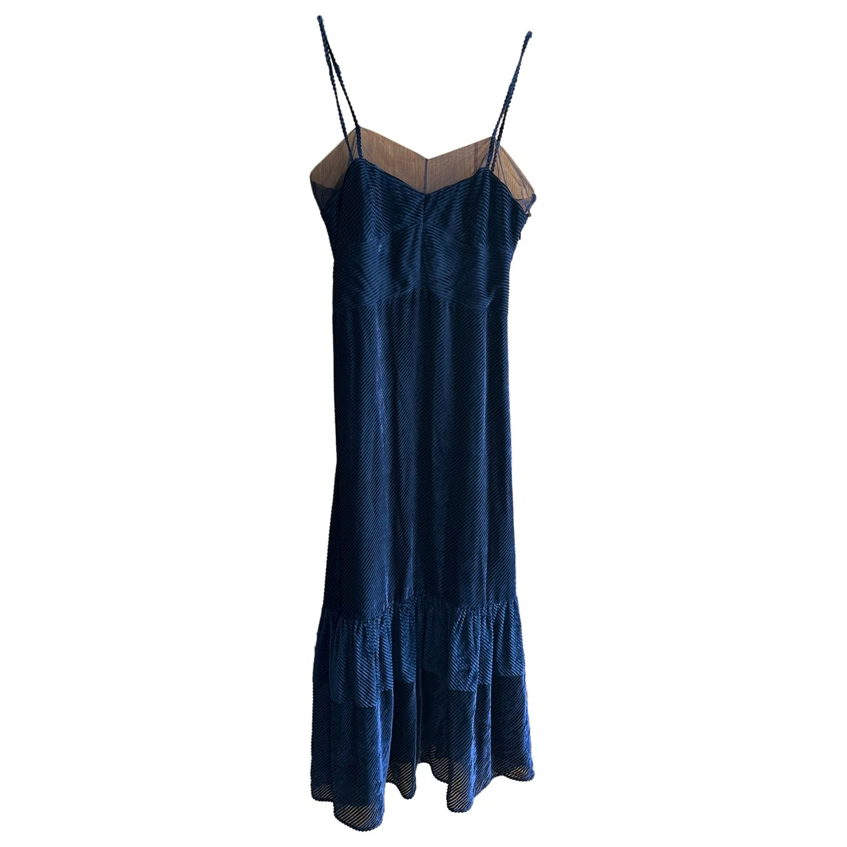 Pre-owned Fendi Velvet Mid-length Dress In Blue