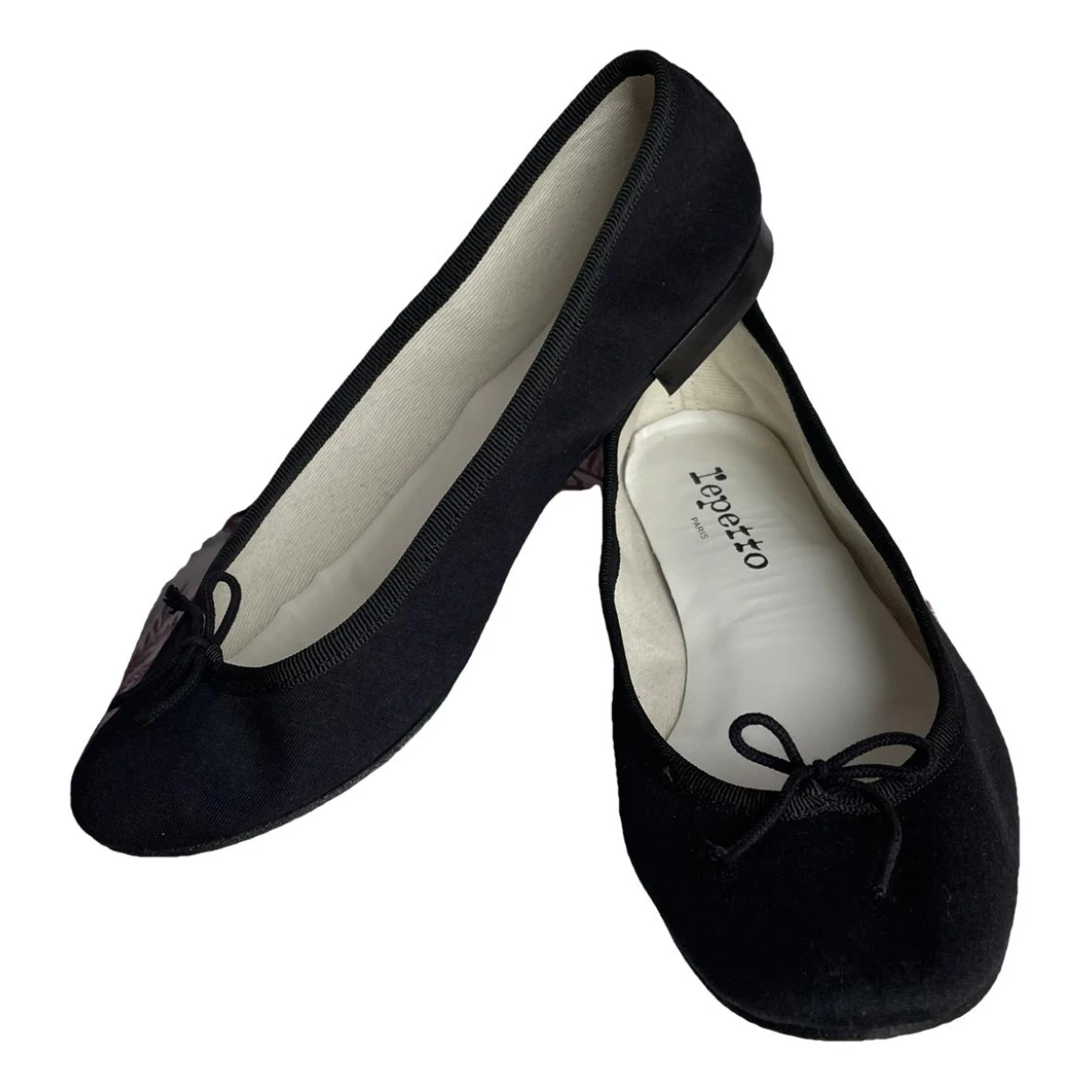 Pre-owned Repetto Cloth Ballet Flats In Black
