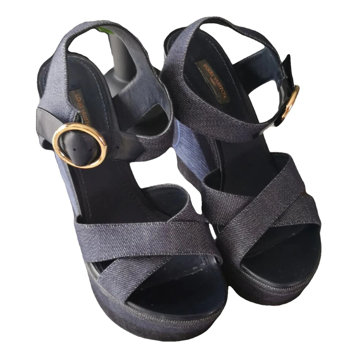Pre-owned Louis Vuitton Cloth Sandals In Blue