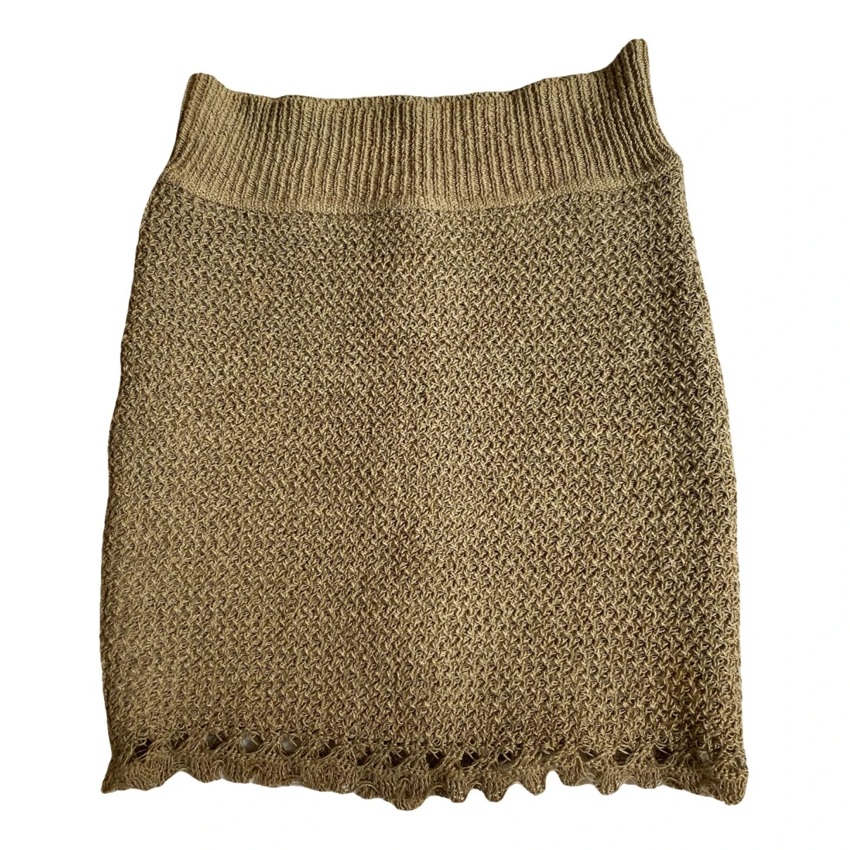 Pre-owned Alaïa Linen Mini Skirt In Beige