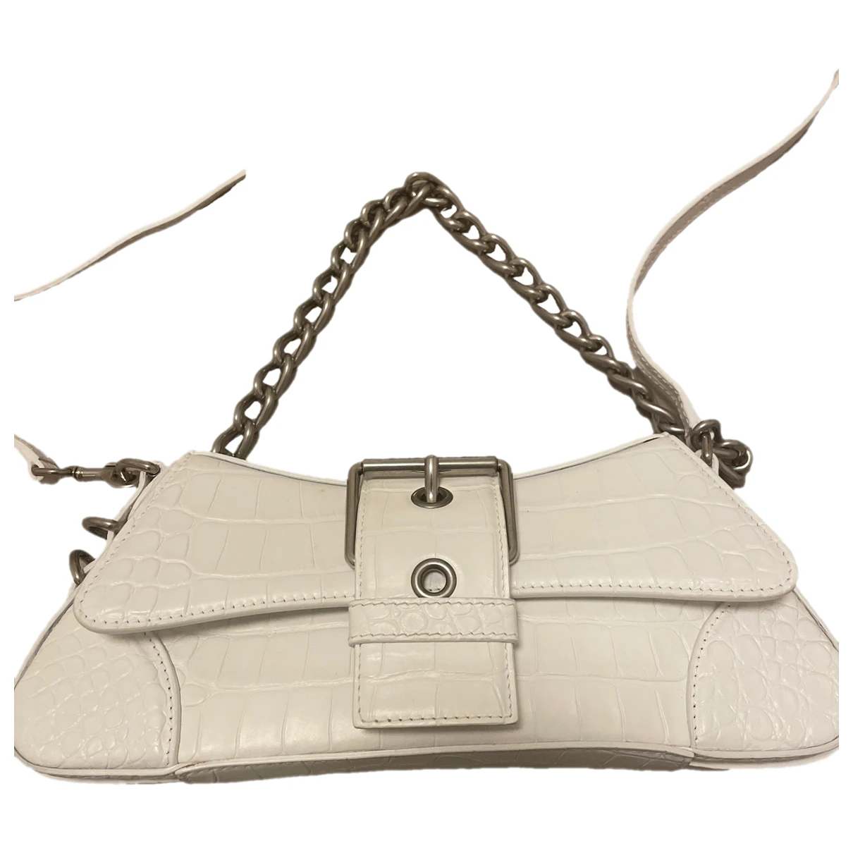 Pre-owned Balenciaga Lindsay Leather Handbag In White