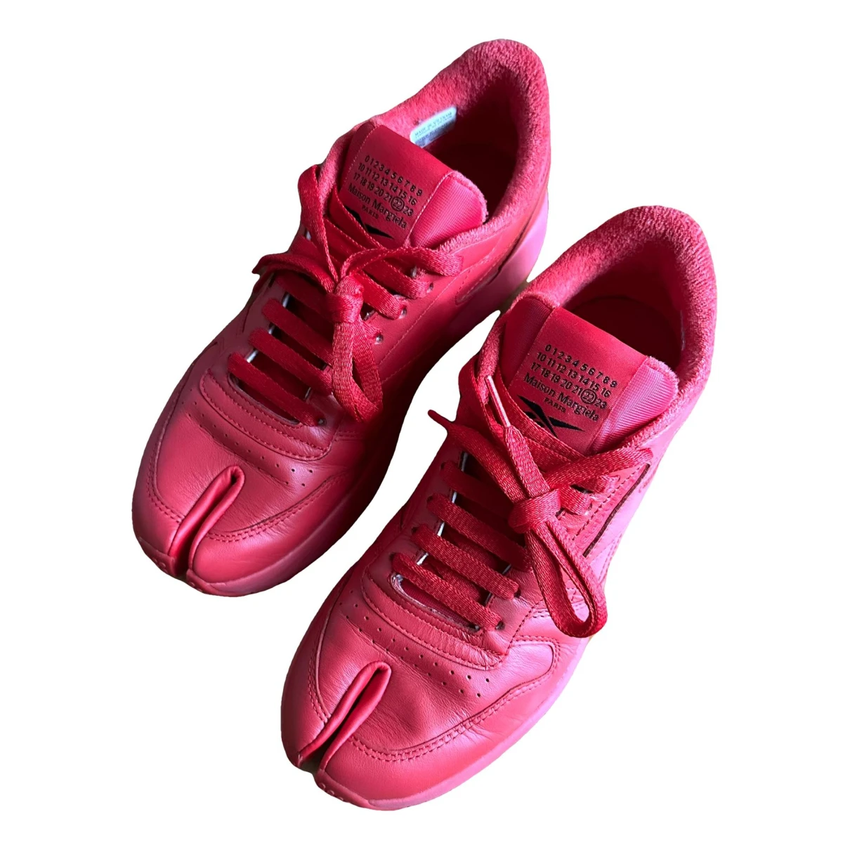 Pre-owned Maison Margiela X Reebok Tabi Project 0 Leather Trainers In Red