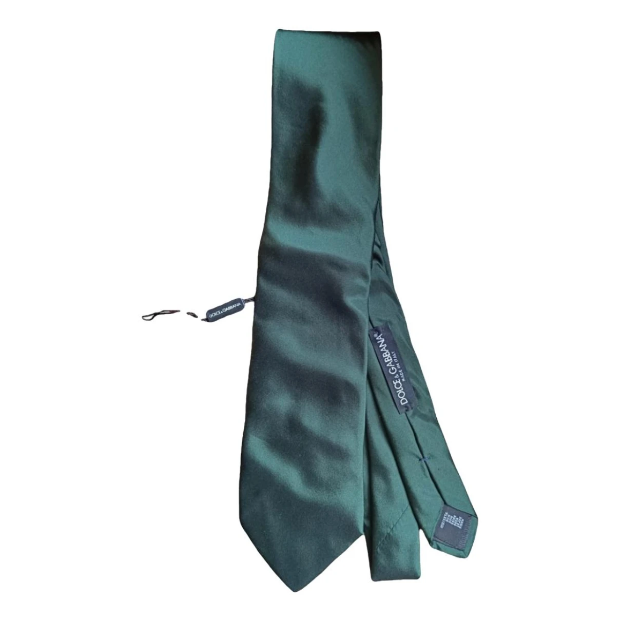 Pre-owned Dolce & Gabbana Silk Tie In Green