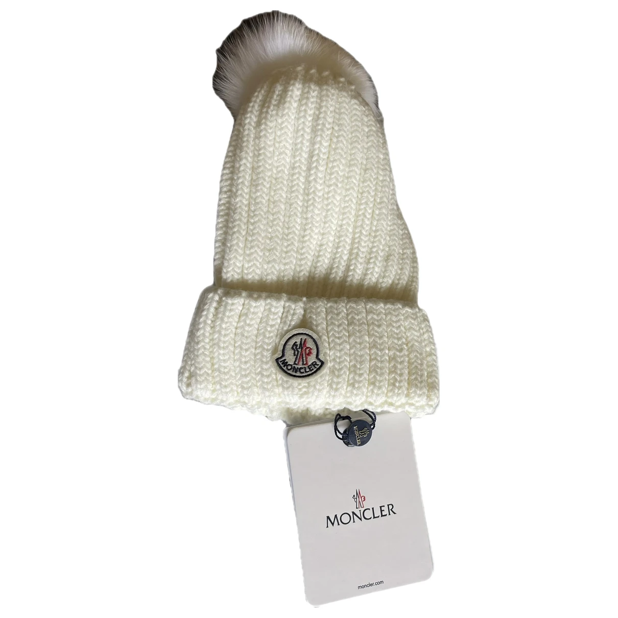 Pre-owned Moncler Wool Cap In White