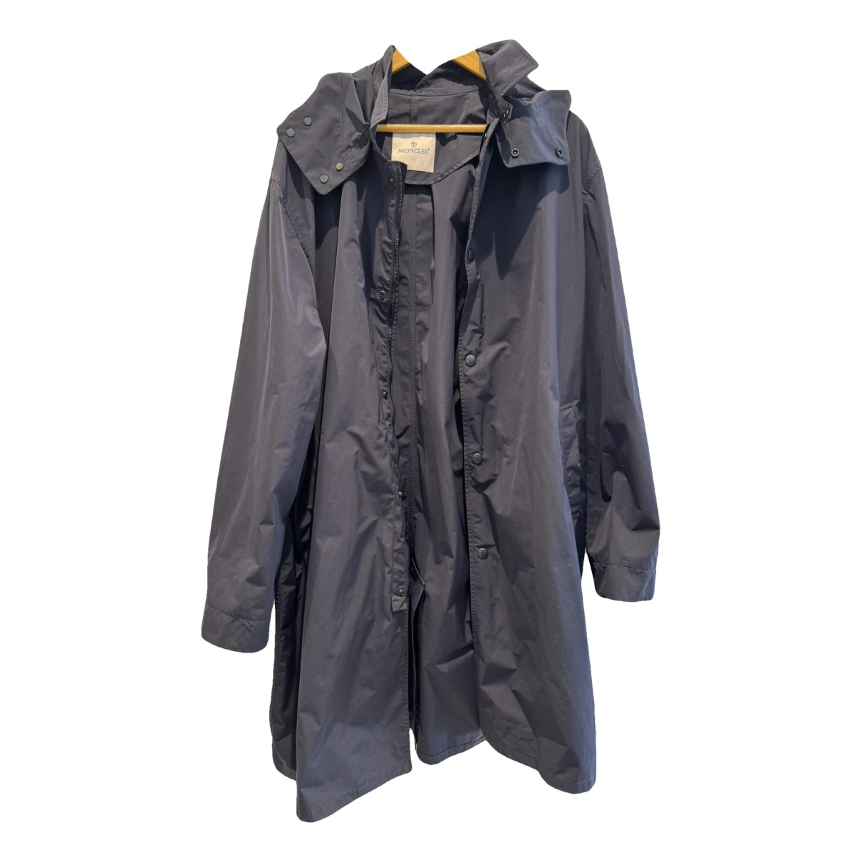 Pre-owned Moncler Long Trenchcoat In Navy