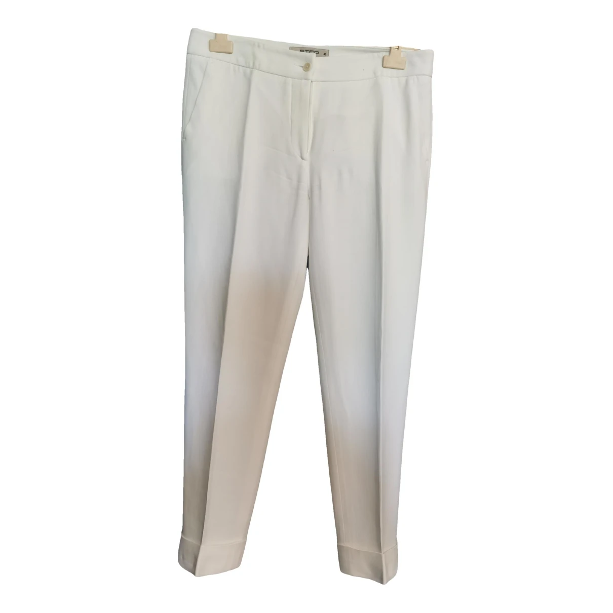 Pre-owned Etro Straight Pants In White