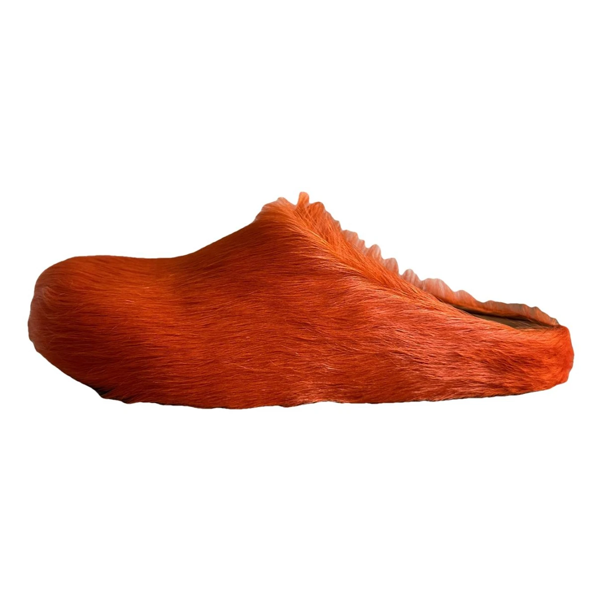 Pre-owned Marni Fussbett Pony-style Calfskin Sandals In Orange