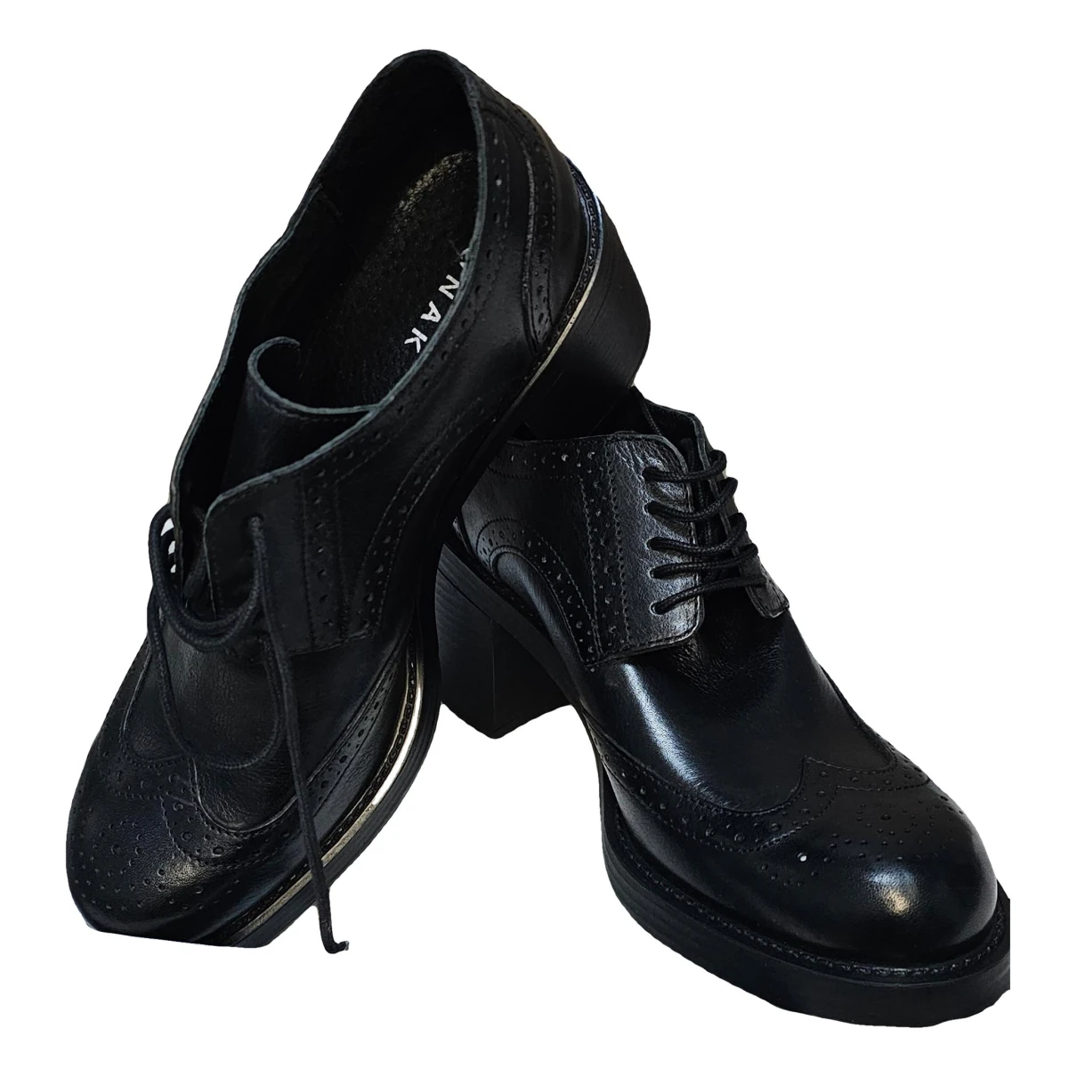 Pre-owned Jonak Leather Lace Ups In Black