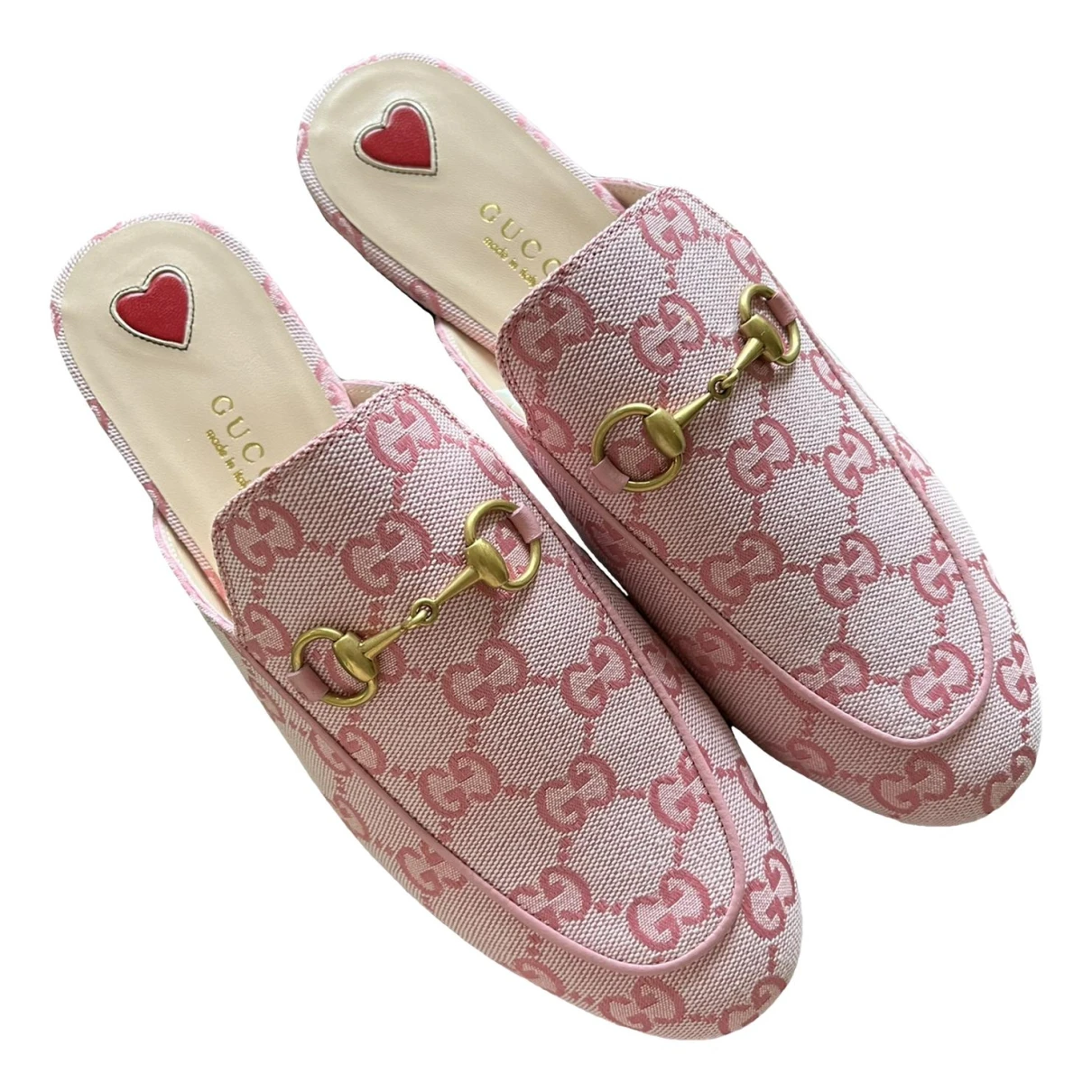 Pre-owned Gucci Princetown Cloth Flats In Pink