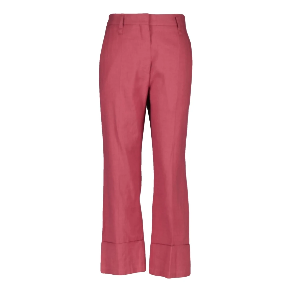 Pre-owned Brunello Cucinelli Linen Trousers In Red