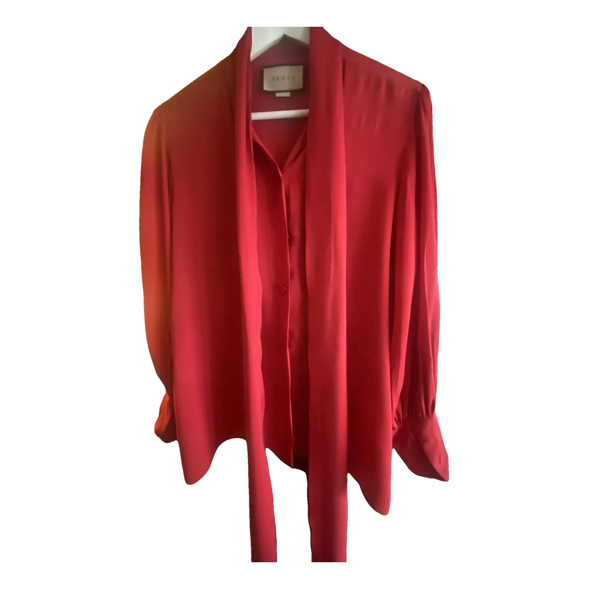 Pre-owned Gucci Silk Shirt In Red
