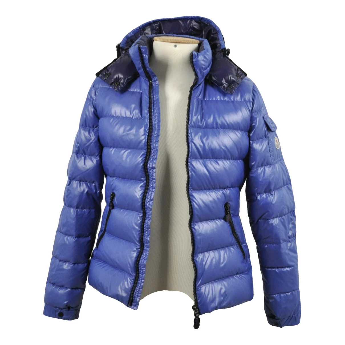 Pre-owned Moncler Hood Puffer In Blue