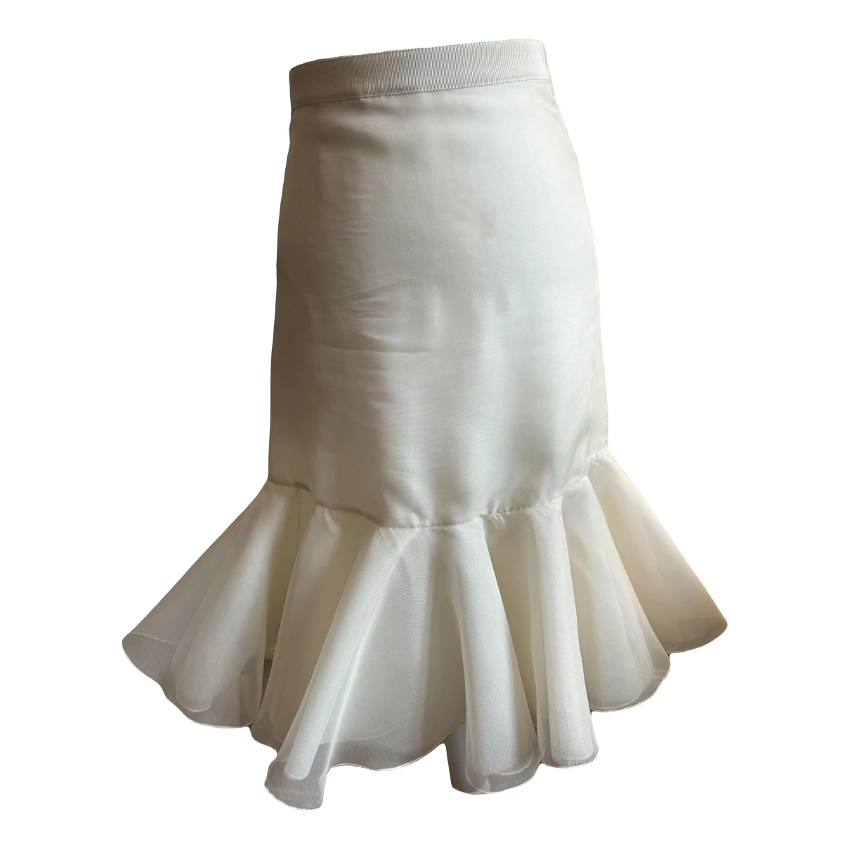 Pre-owned Giambattista Valli Silk Mid-length Skirt In Beige