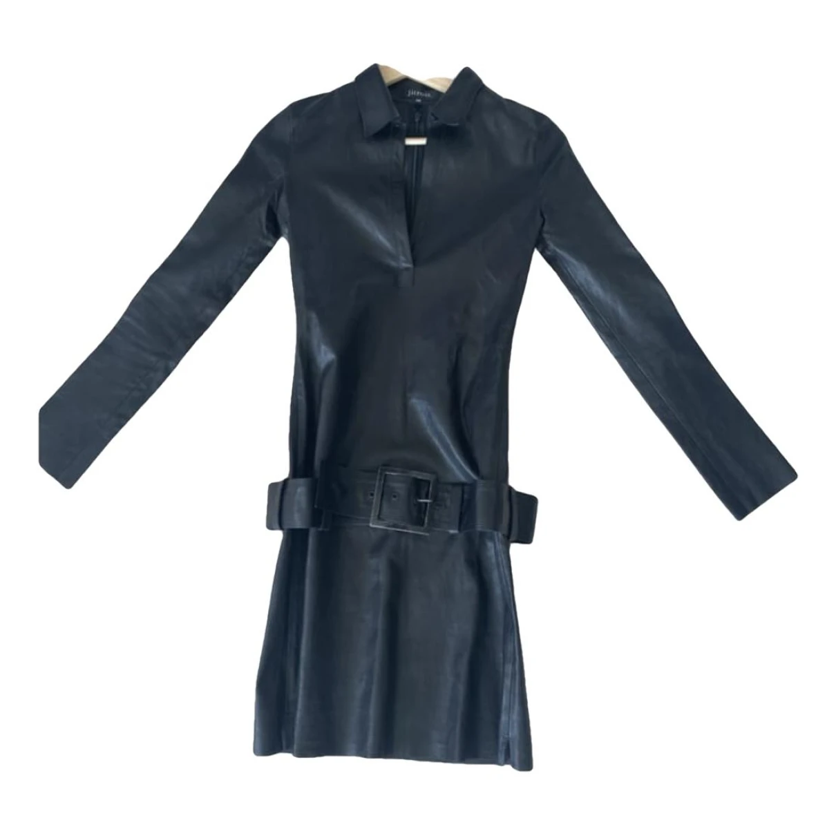 Pre-owned Jitrois Leather Mini Dress In Black