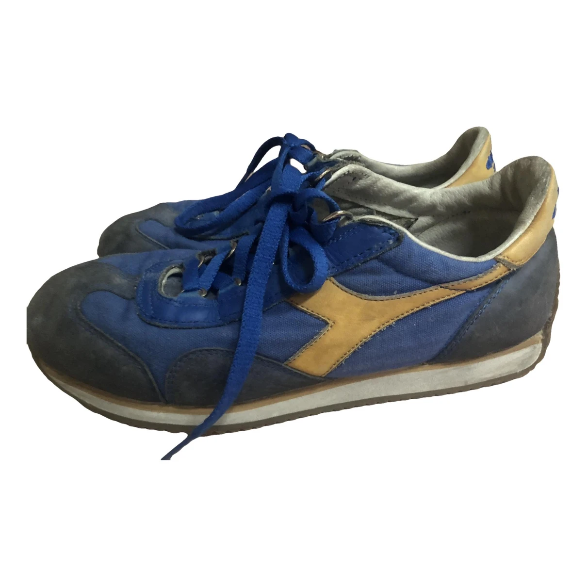 Pre-owned Diadora Leather Trainers In Blue