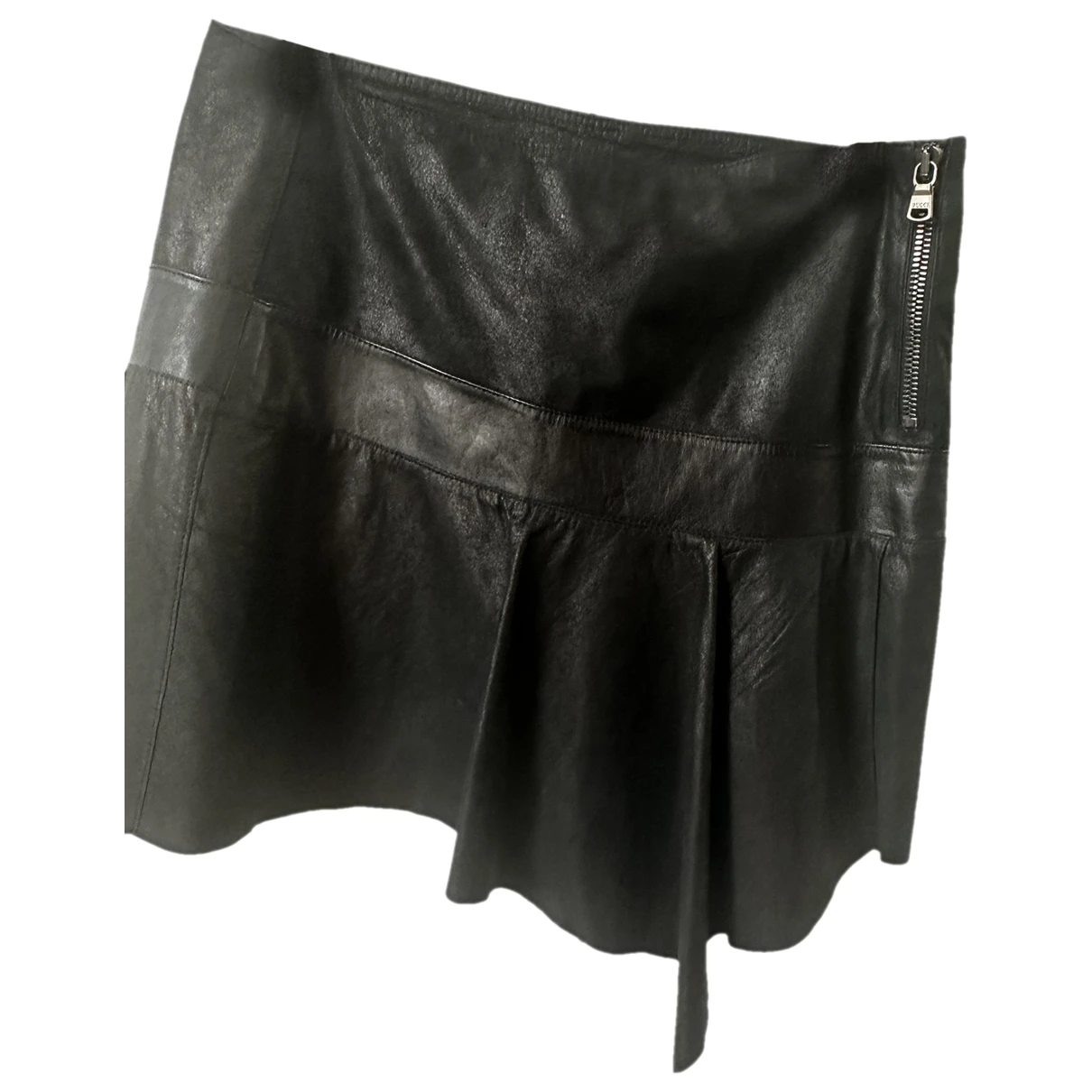 Pre-owned Emilio Pucci Leather Mini Skirt In Black