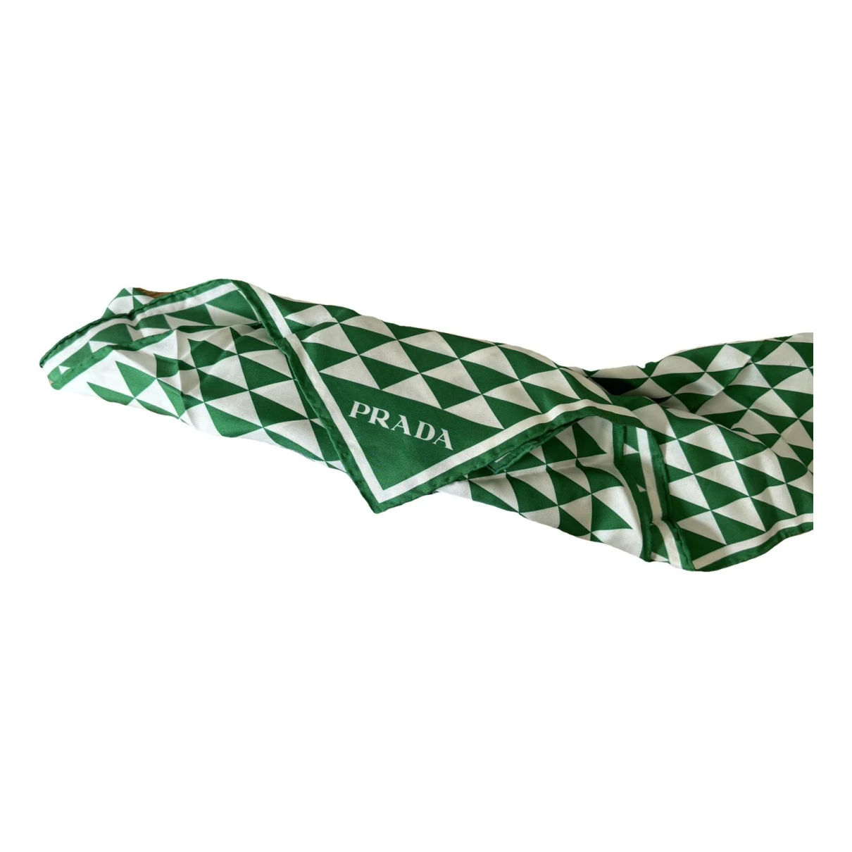 Pre-owned Prada Silk Handkerchief In Green
