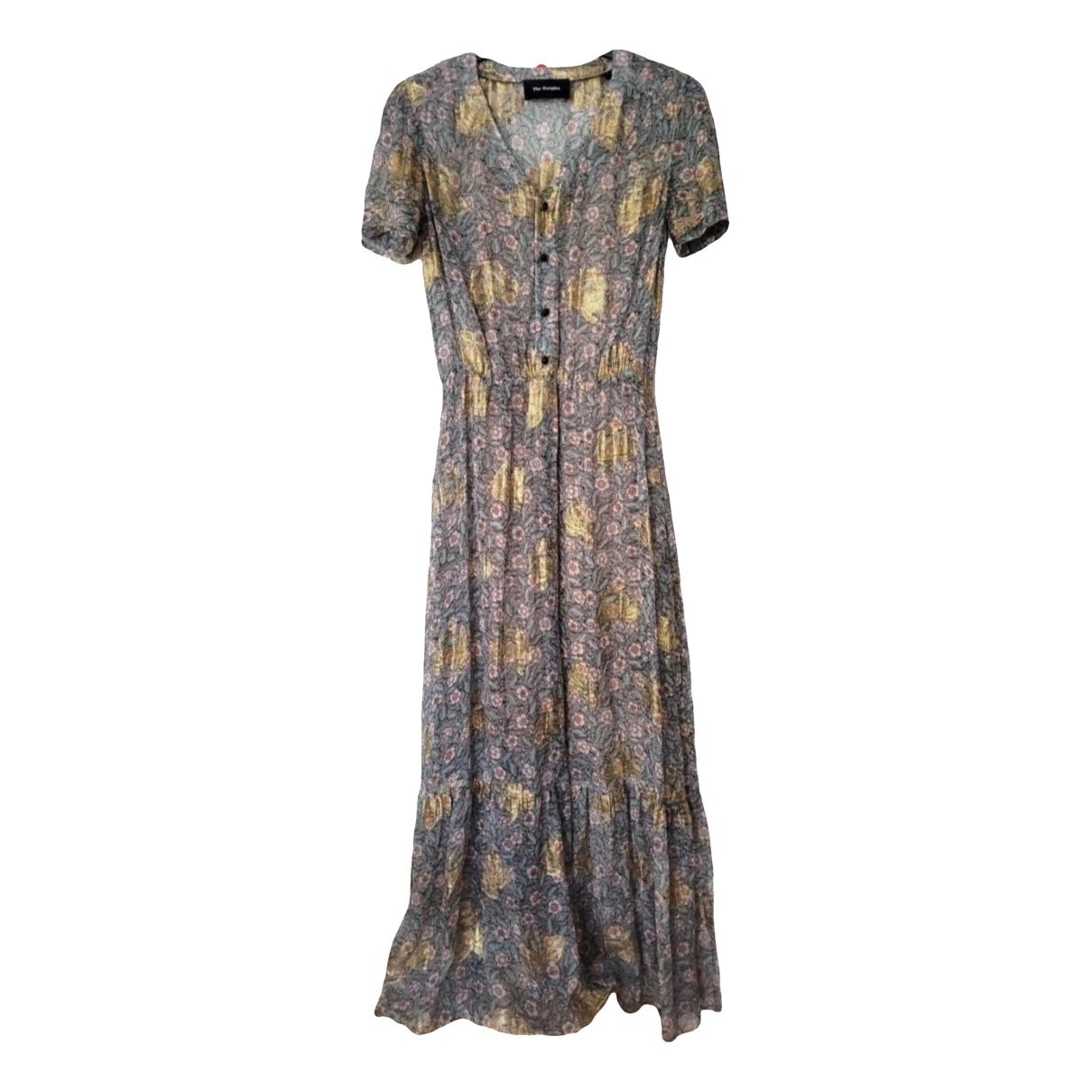Pre-owned The Kooples Silk Mid-length Dress In Blue