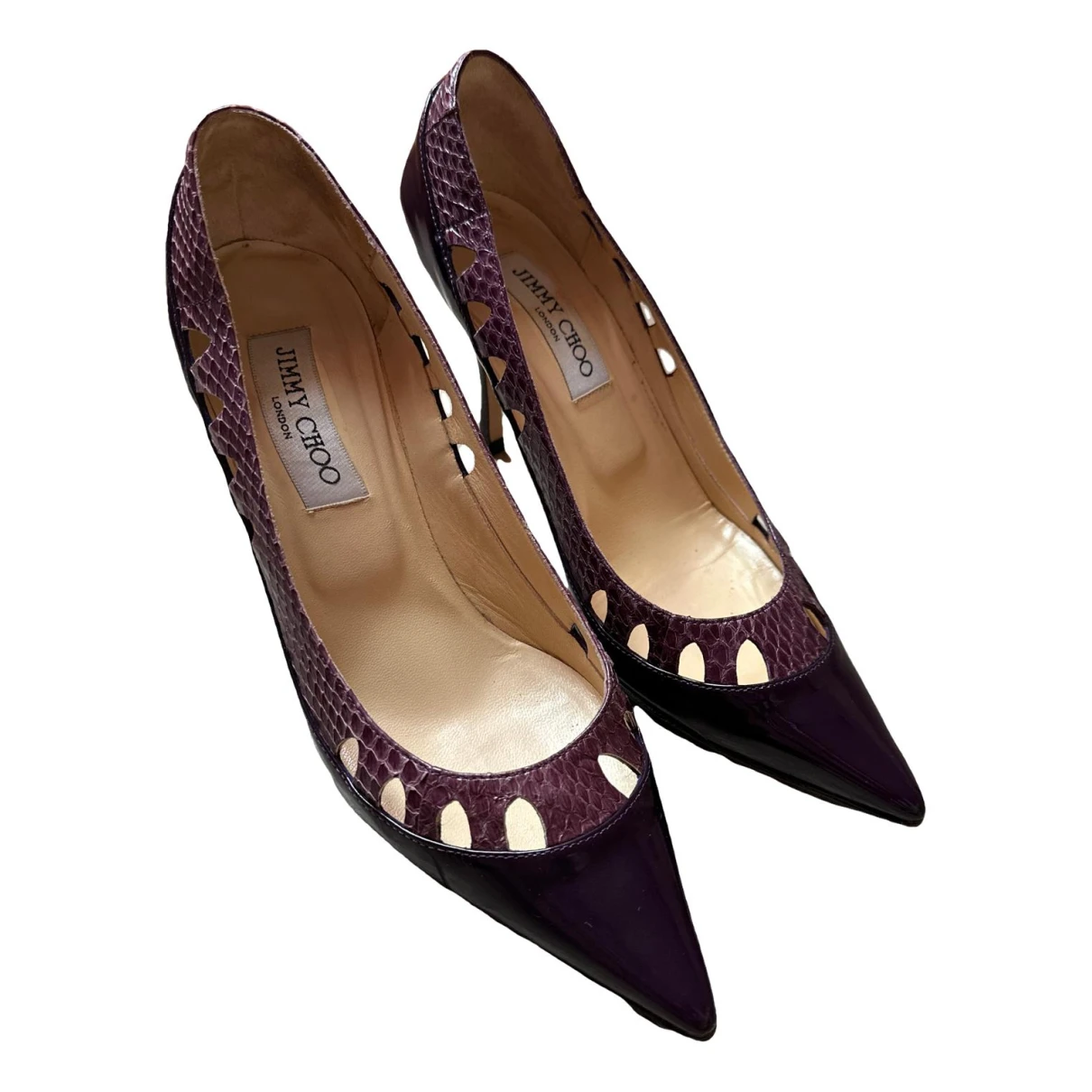 Pre-owned Jimmy Choo Patent Leather Heels In Purple