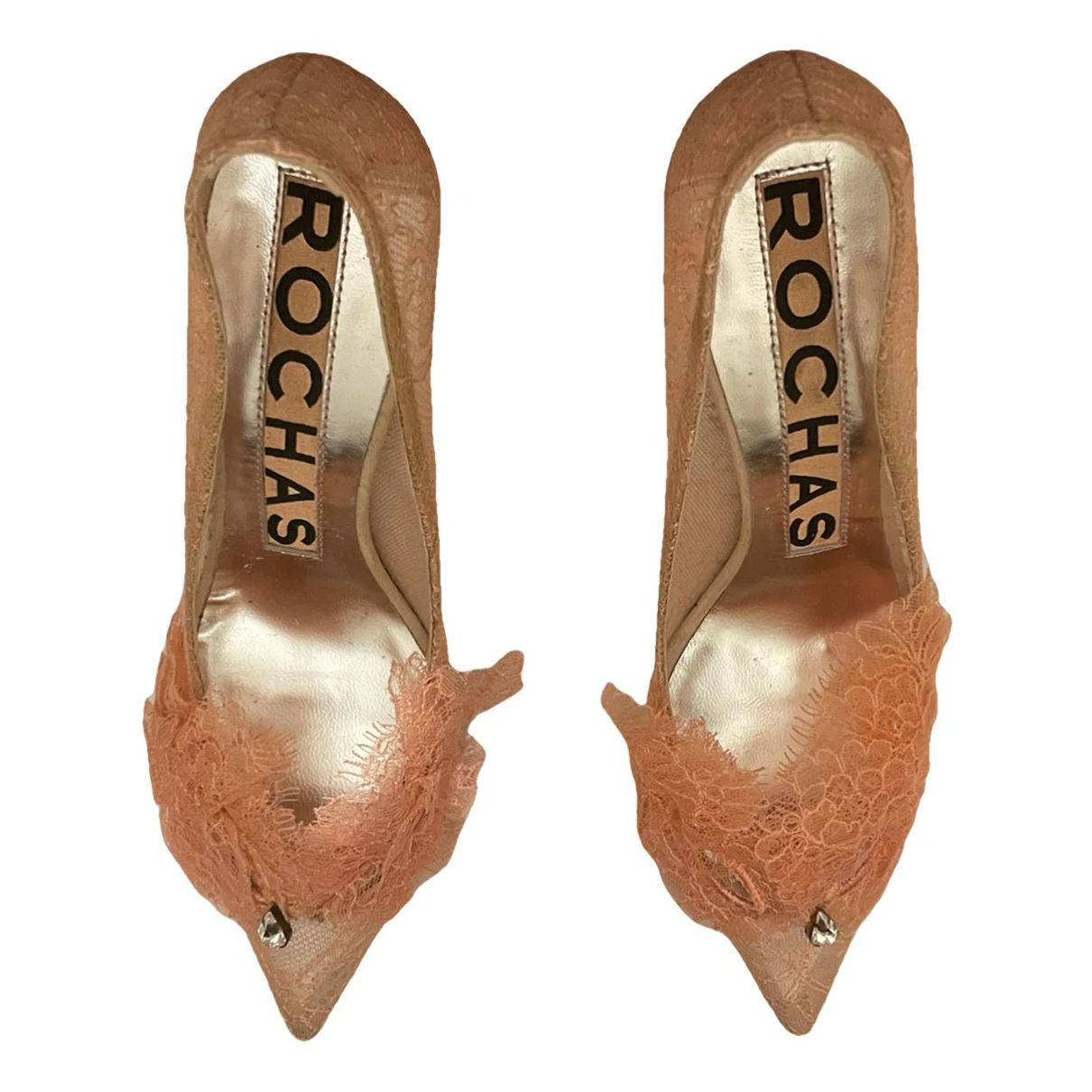 Pre-owned Rochas Cloth Heels In Pink
