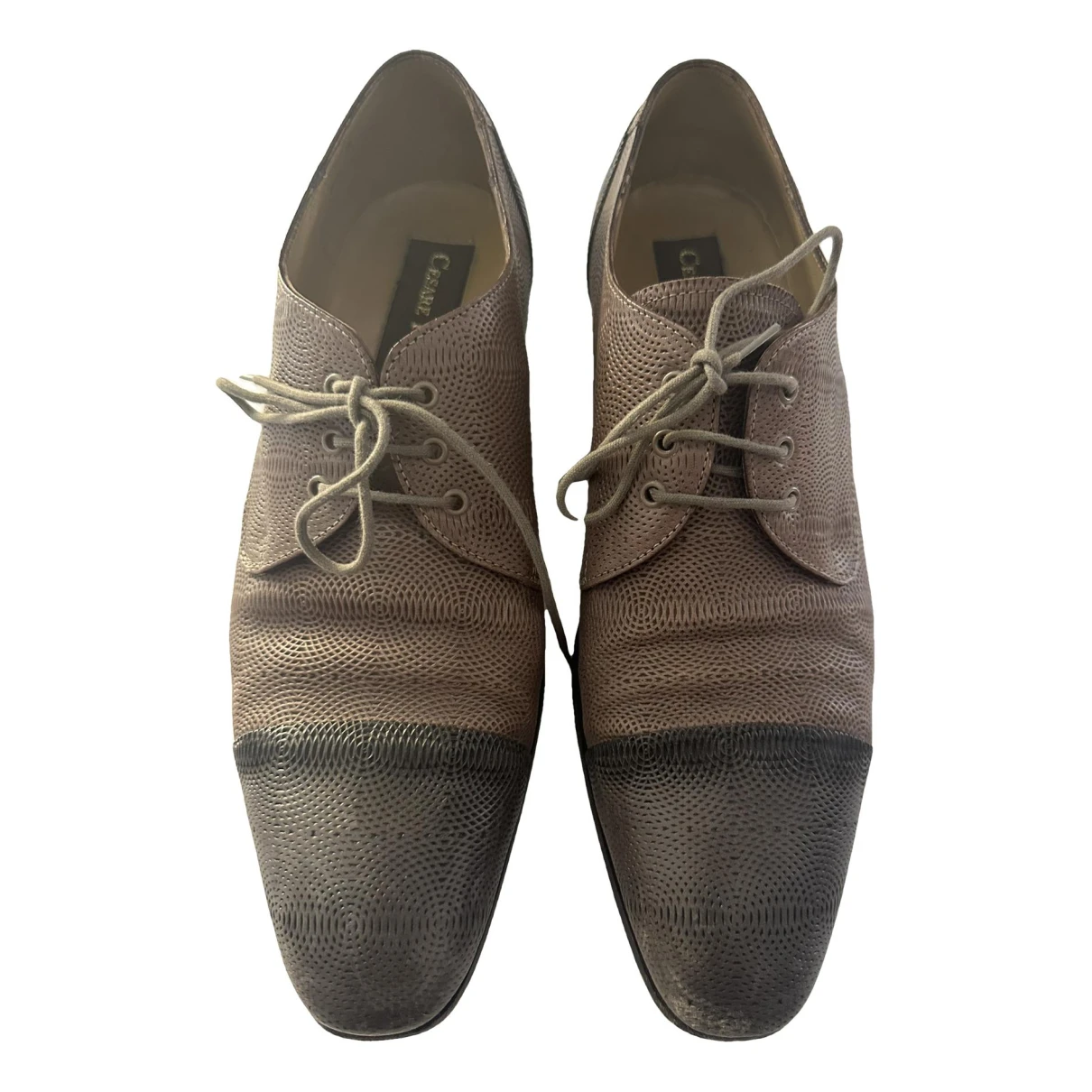 Pre-owned Cesare Paciotti Leather Lace Ups In Beige