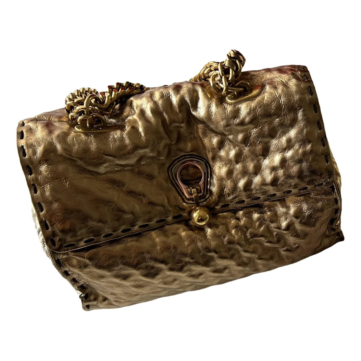 Pre-owned Ermanno Scervino Leather Handbag In Gold