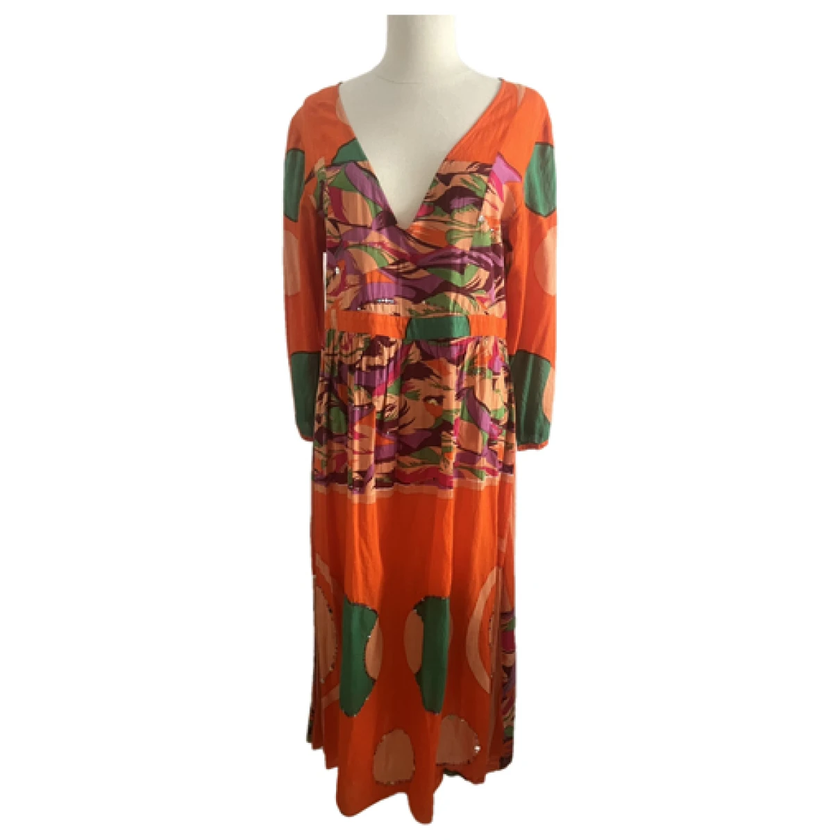Pre-owned Antik Batik Mid-length Dress In Orange
