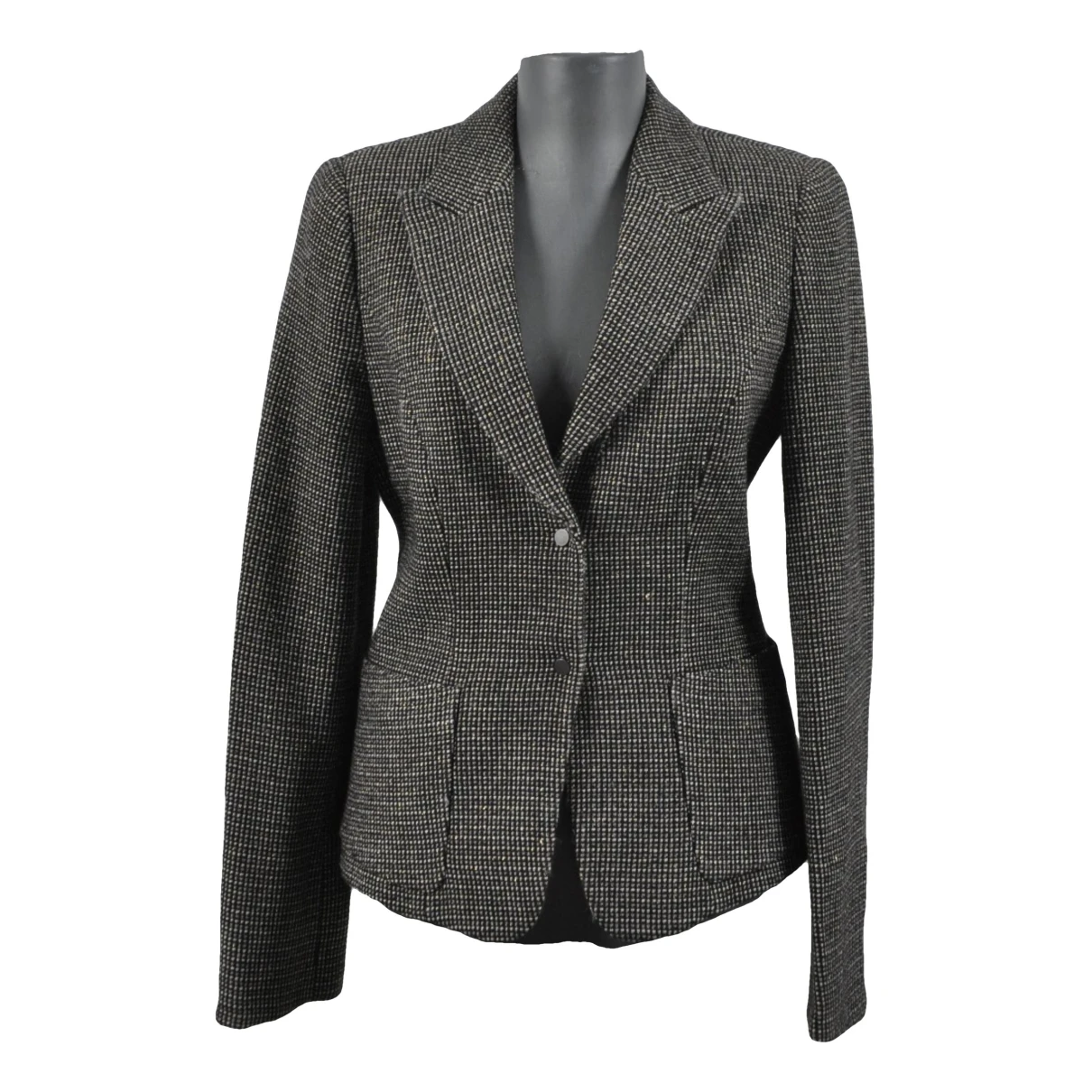 Pre-owned Giorgio Armani Wool Short Vest In Black