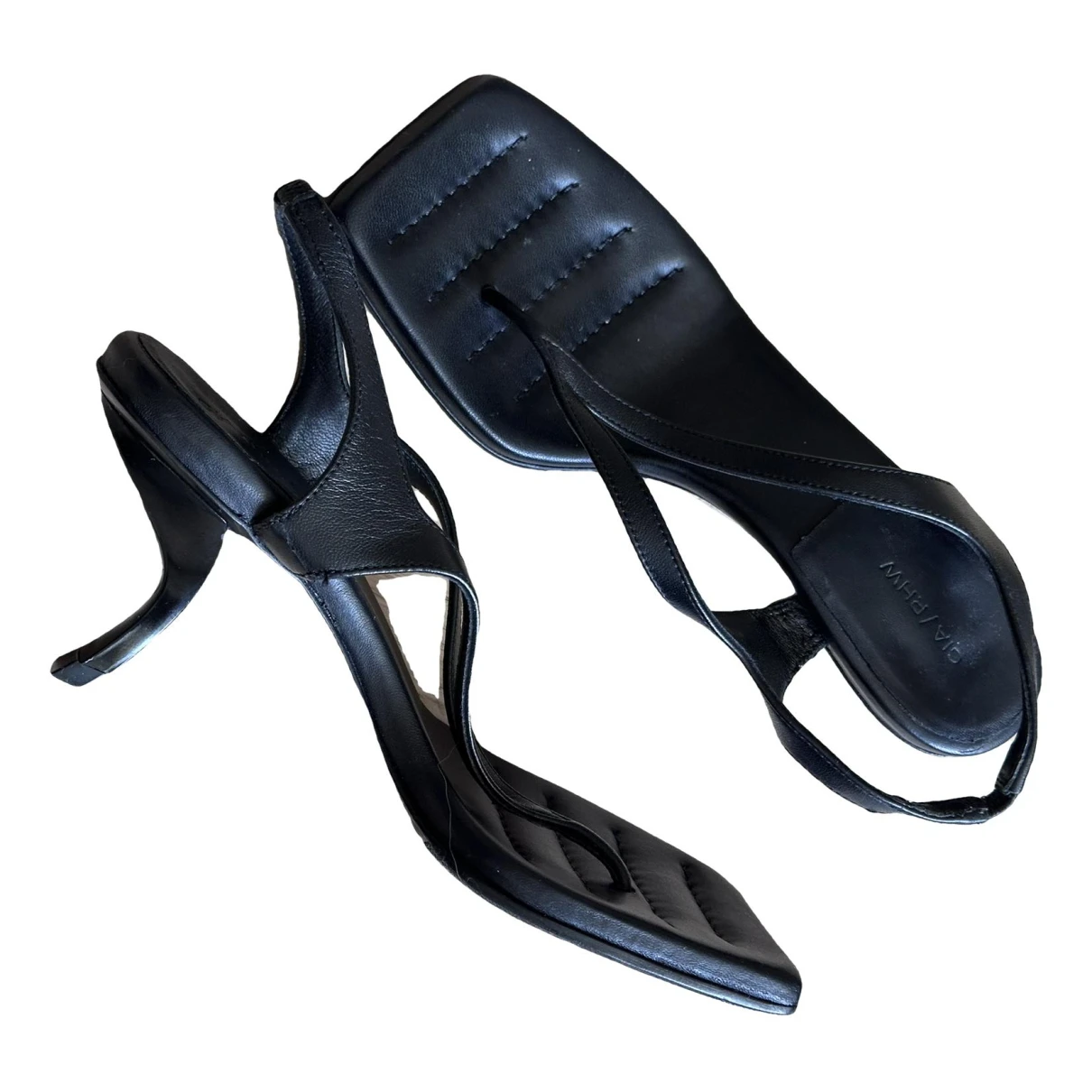 Pre-owned Gia Borghini Leather Sandal In Black