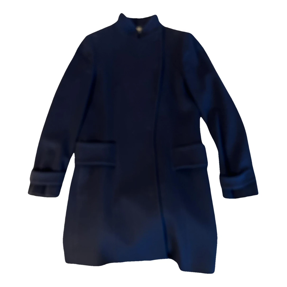 Pre-owned Versace Wool Coat In Blue