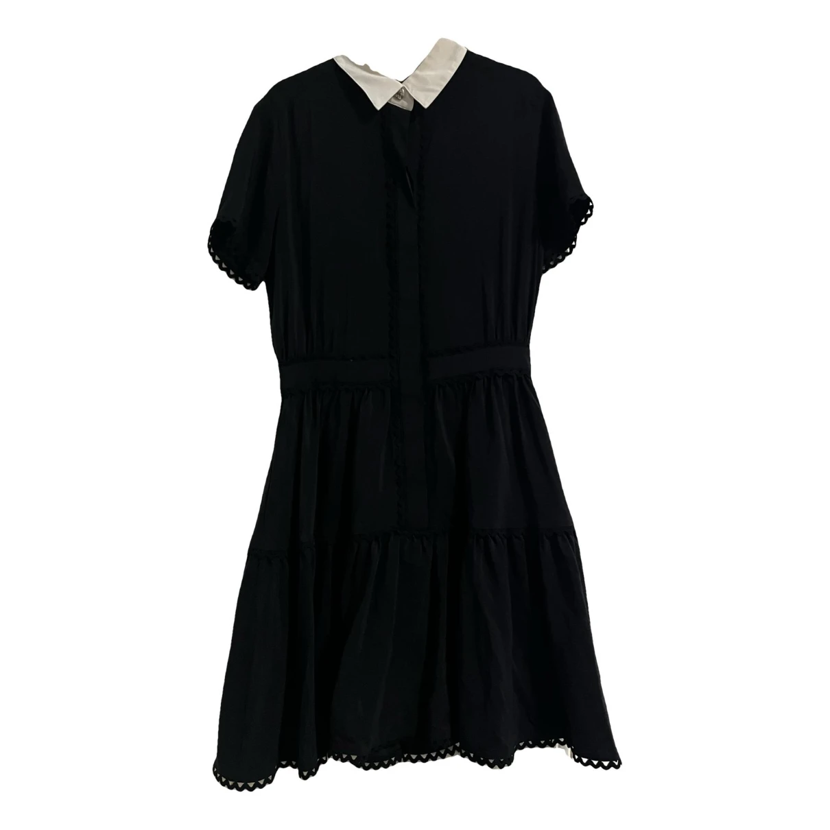 Pre-owned Kenzo Silk Mini Dress In Black