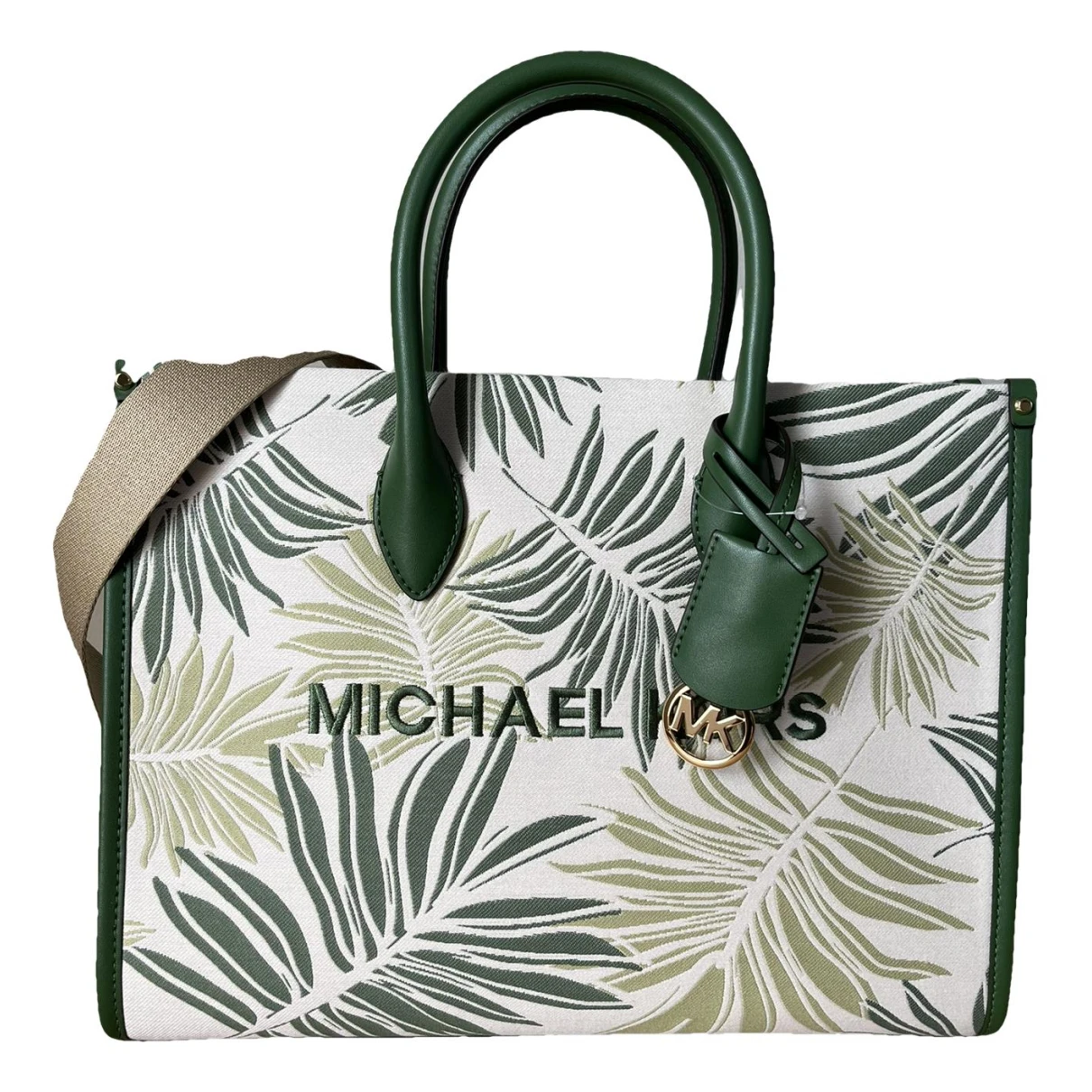 Pre-owned Michael Kors Cloth Tote In Green